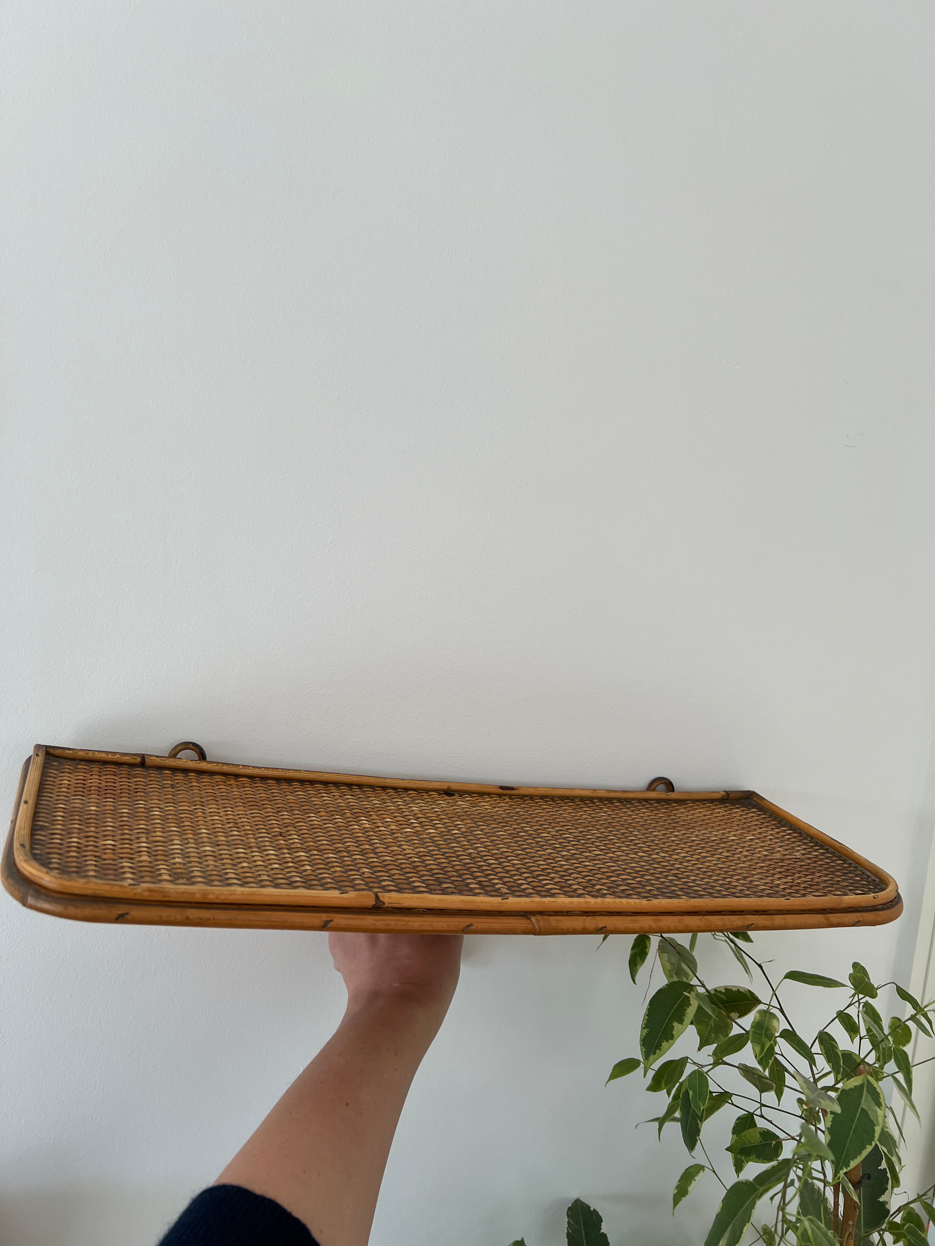 Vintage Bamboo Wall Shelf