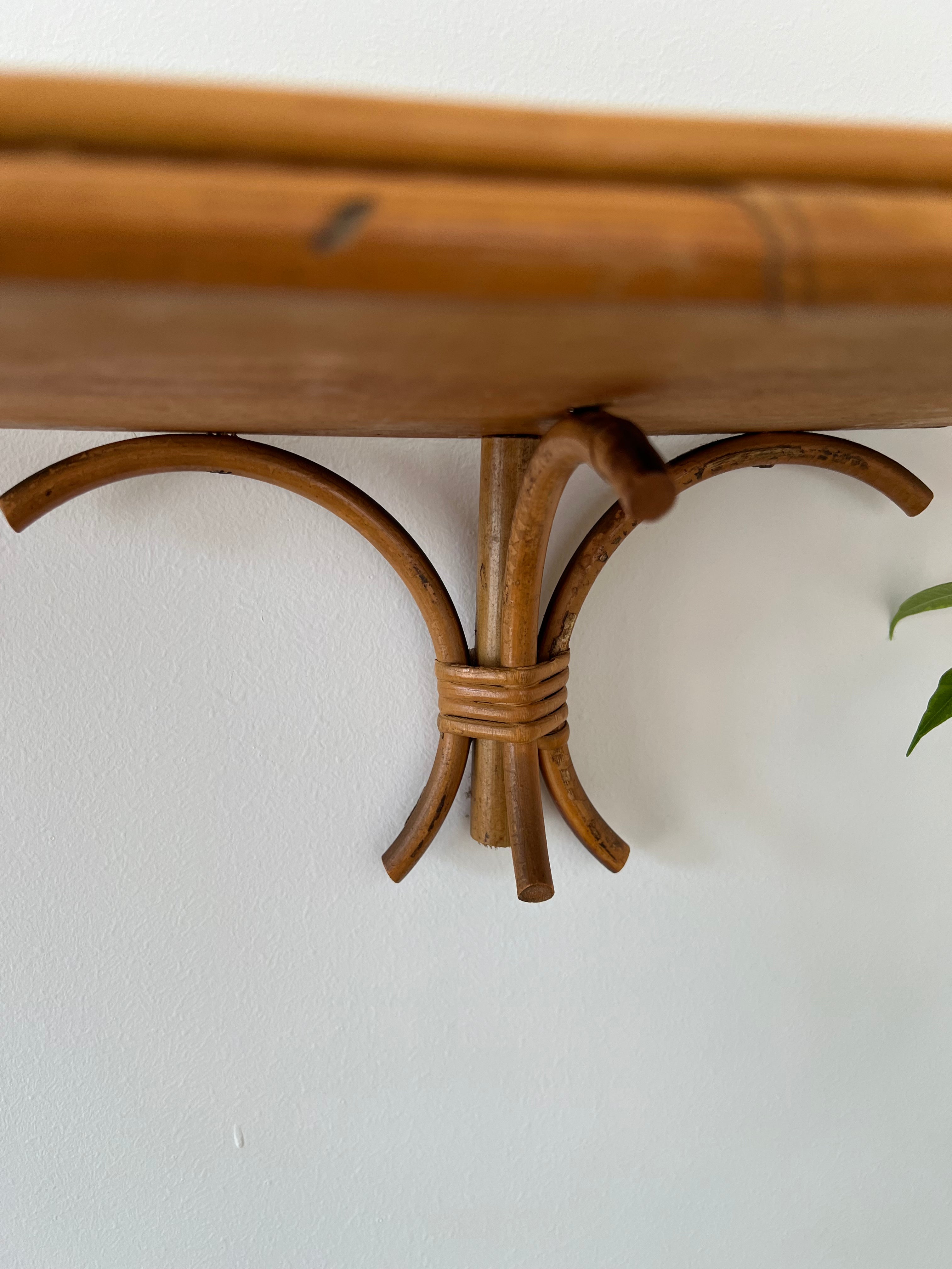 Vintage Bamboo Wall Shelf