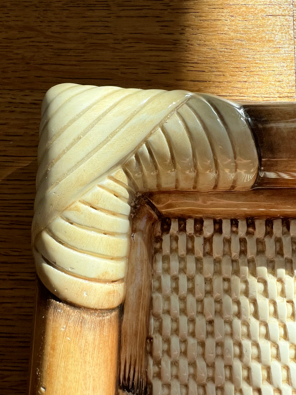 1970s ceramic bamboo look tray