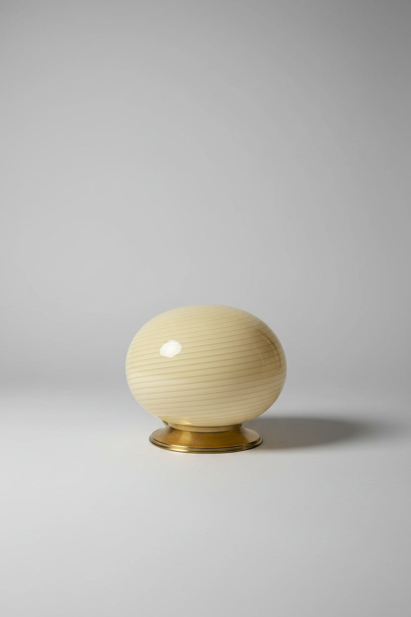 Vintage Murano Oval Table Lamp in Cream, 1970s