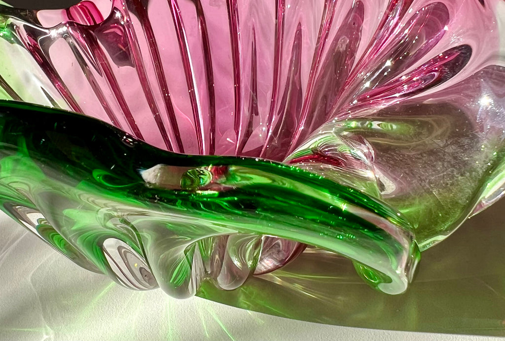 Murano Glass Shell Bowl, Italy, 1970s