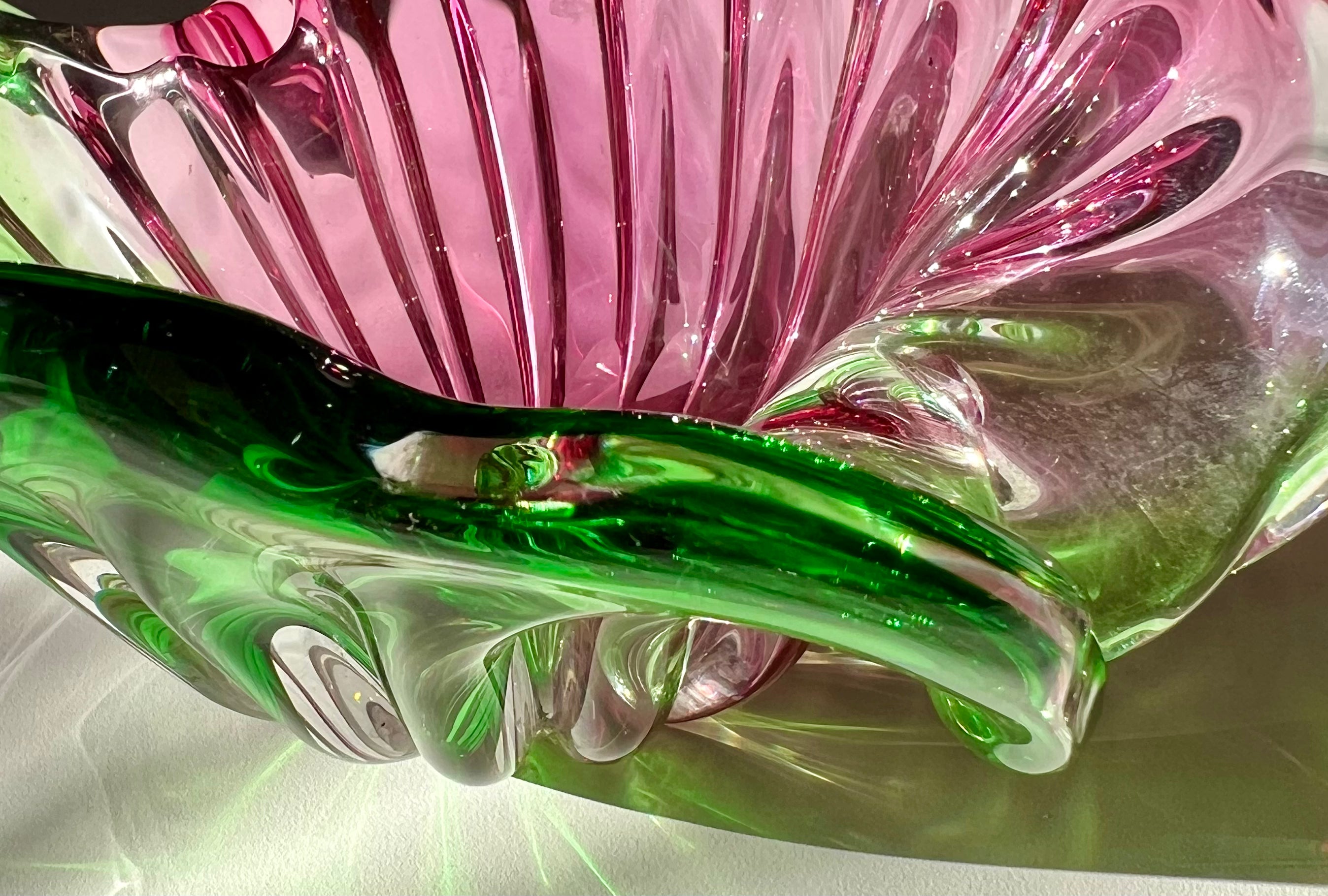 Murano Glass Shell Bowl, Italy, 1970s