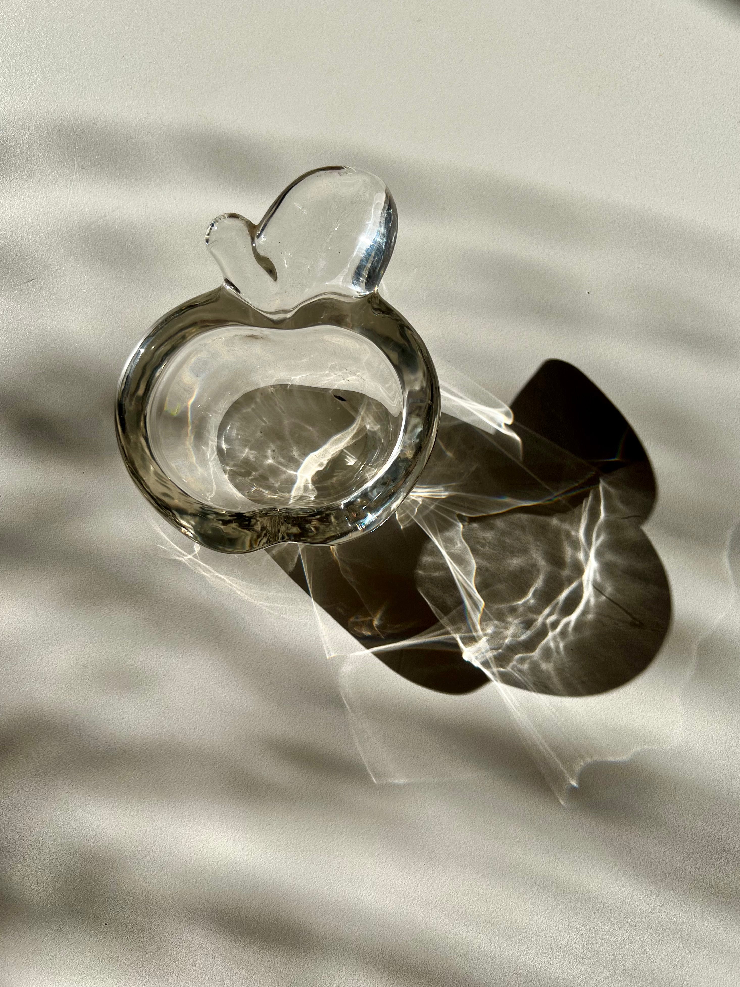 Small vintage apple glass bowl