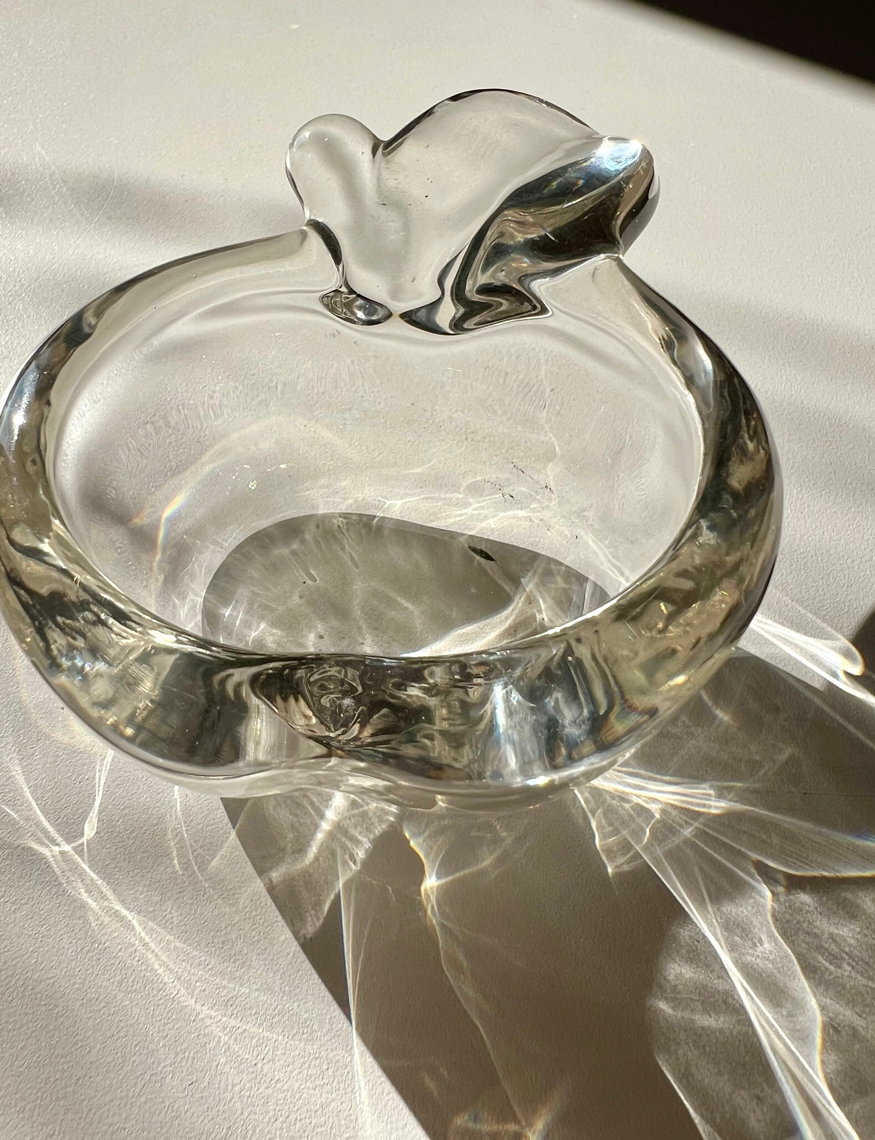 Small vintage apple glass bowl