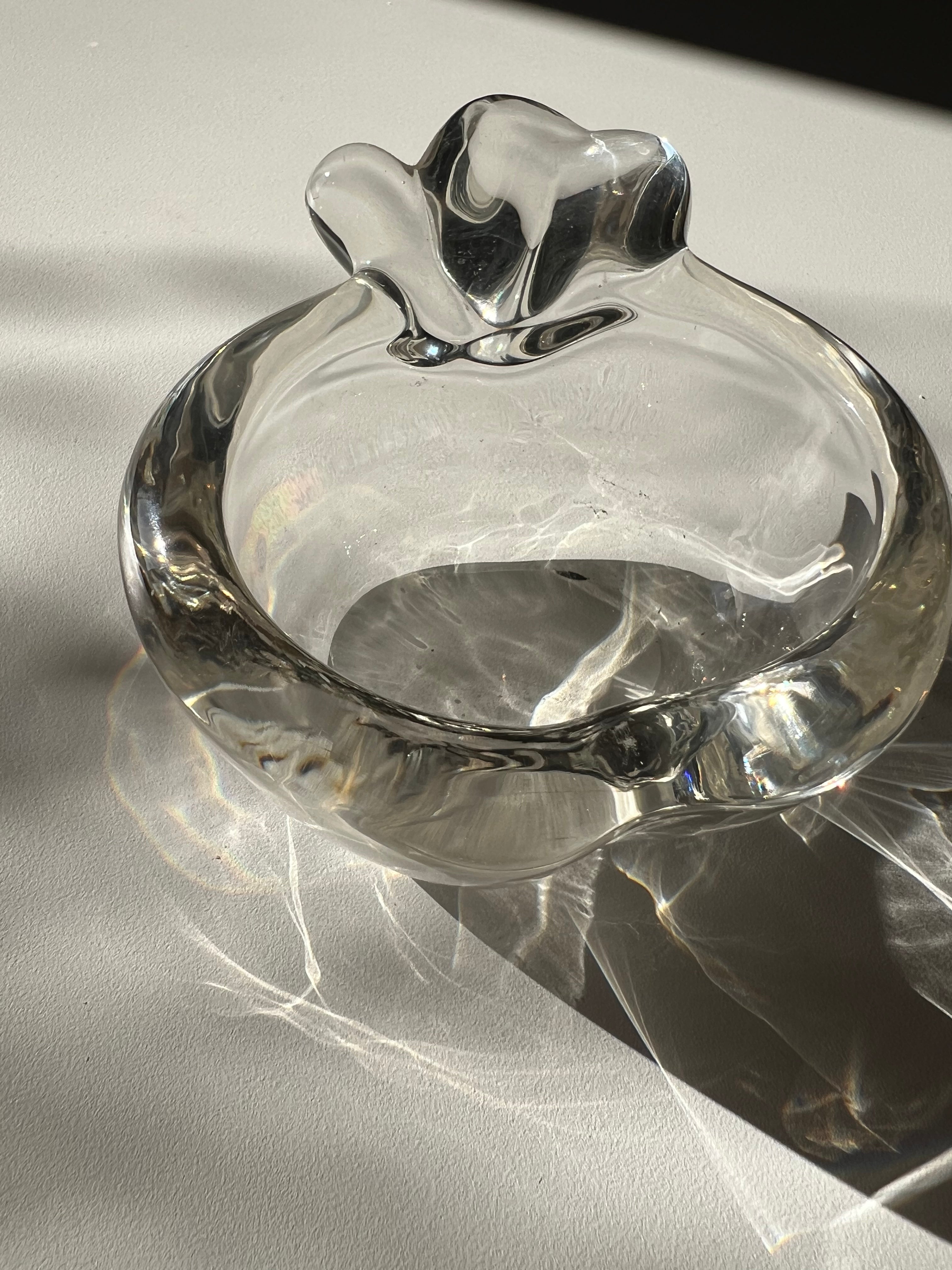 Small vintage apple glass bowl