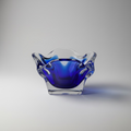 Blue and clear Murano glass bowl