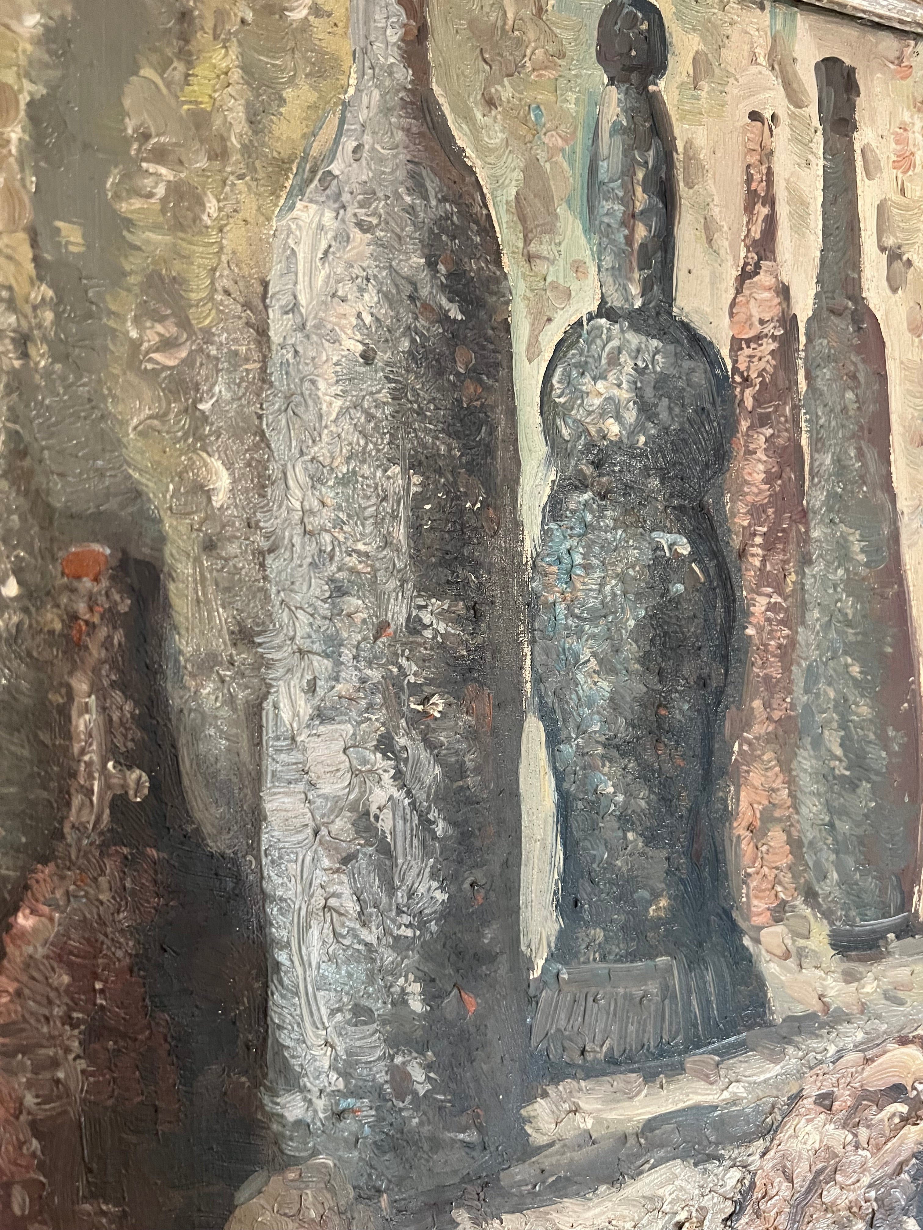 Italian Expressionist Still Life with Bottles, 1950s