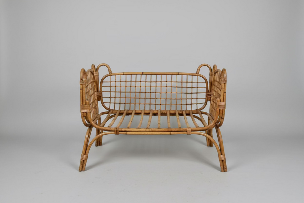 Vintage 1960s Italian Bamboo Couch, attributed to Bonacina
