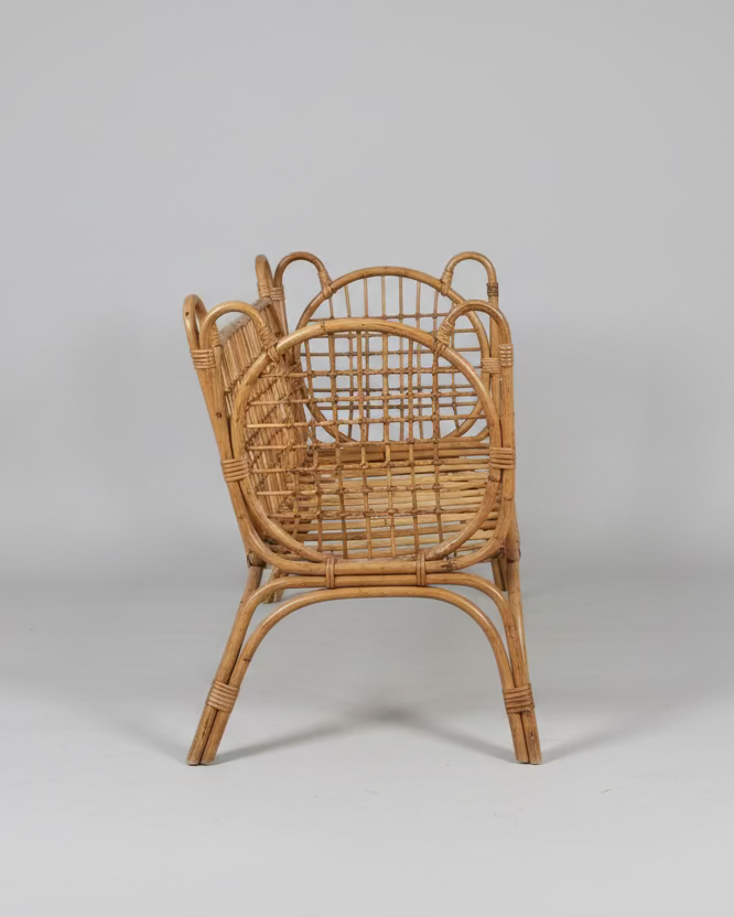 Vintage 1960s Italian Bamboo Couch, attributed to Bonacina