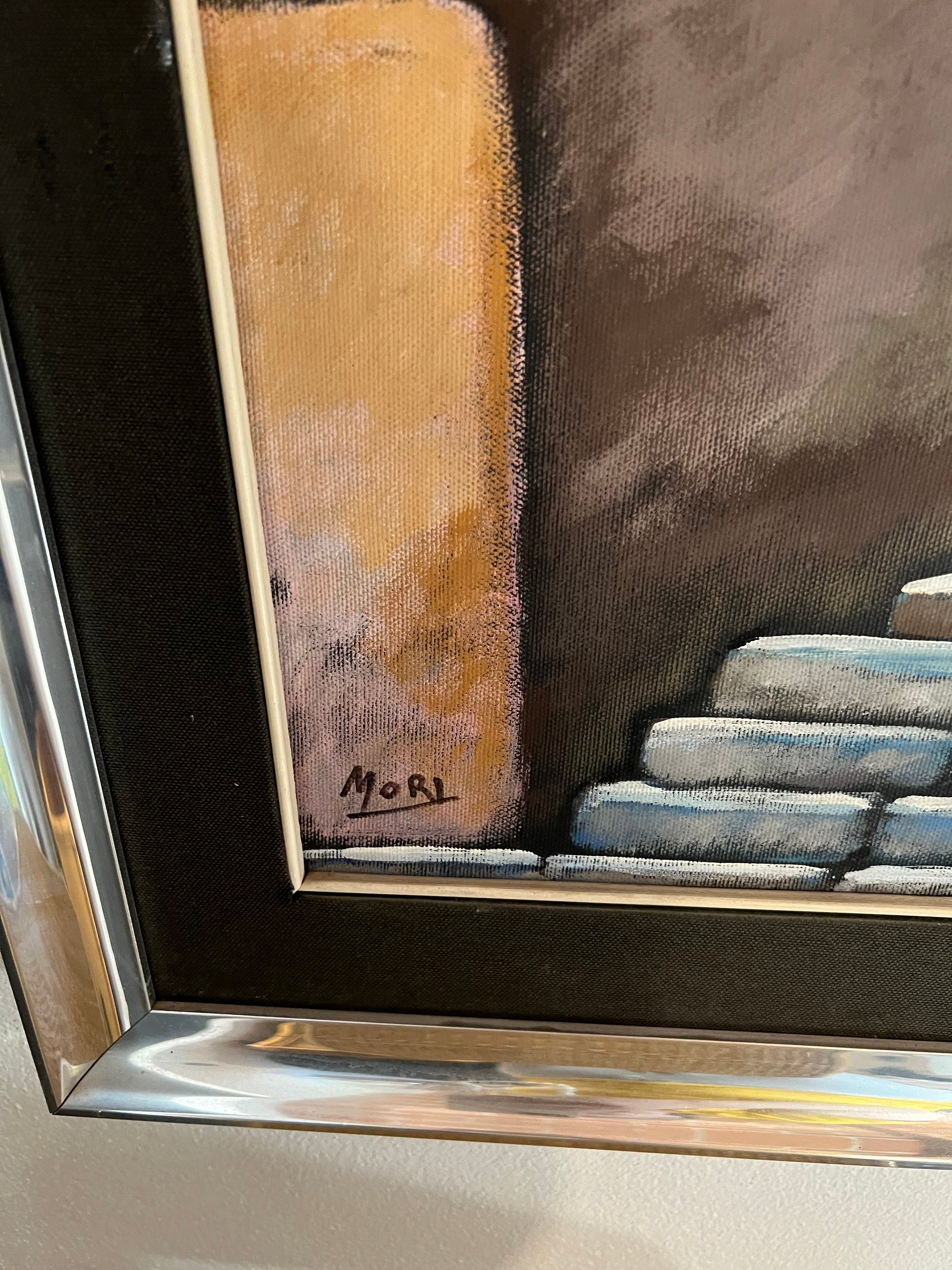 Cubist-Style Italian Street Scene, Signed Camilo Mori