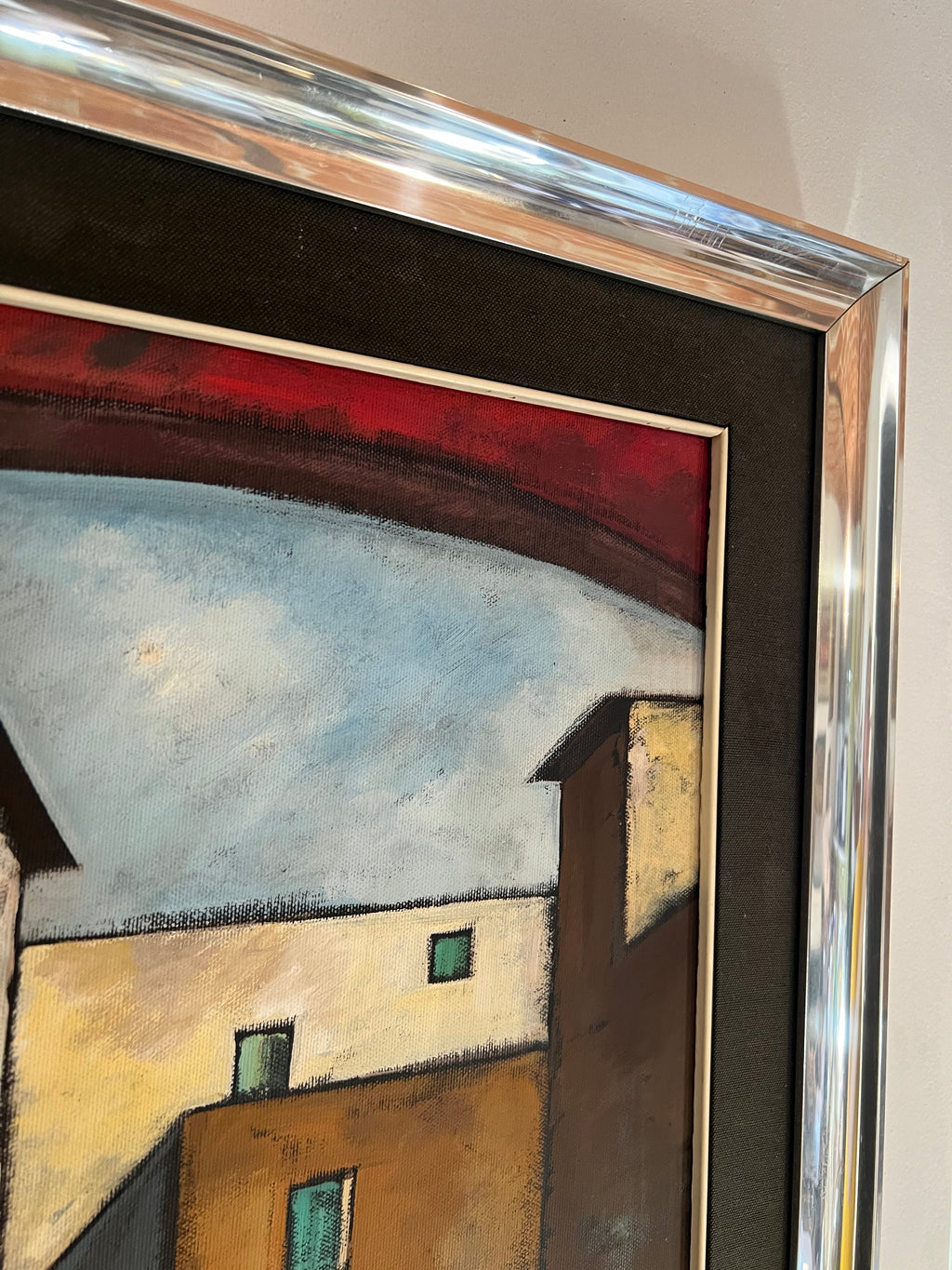Cubist-Style Italian Street Scene, Signed Camilo Mori