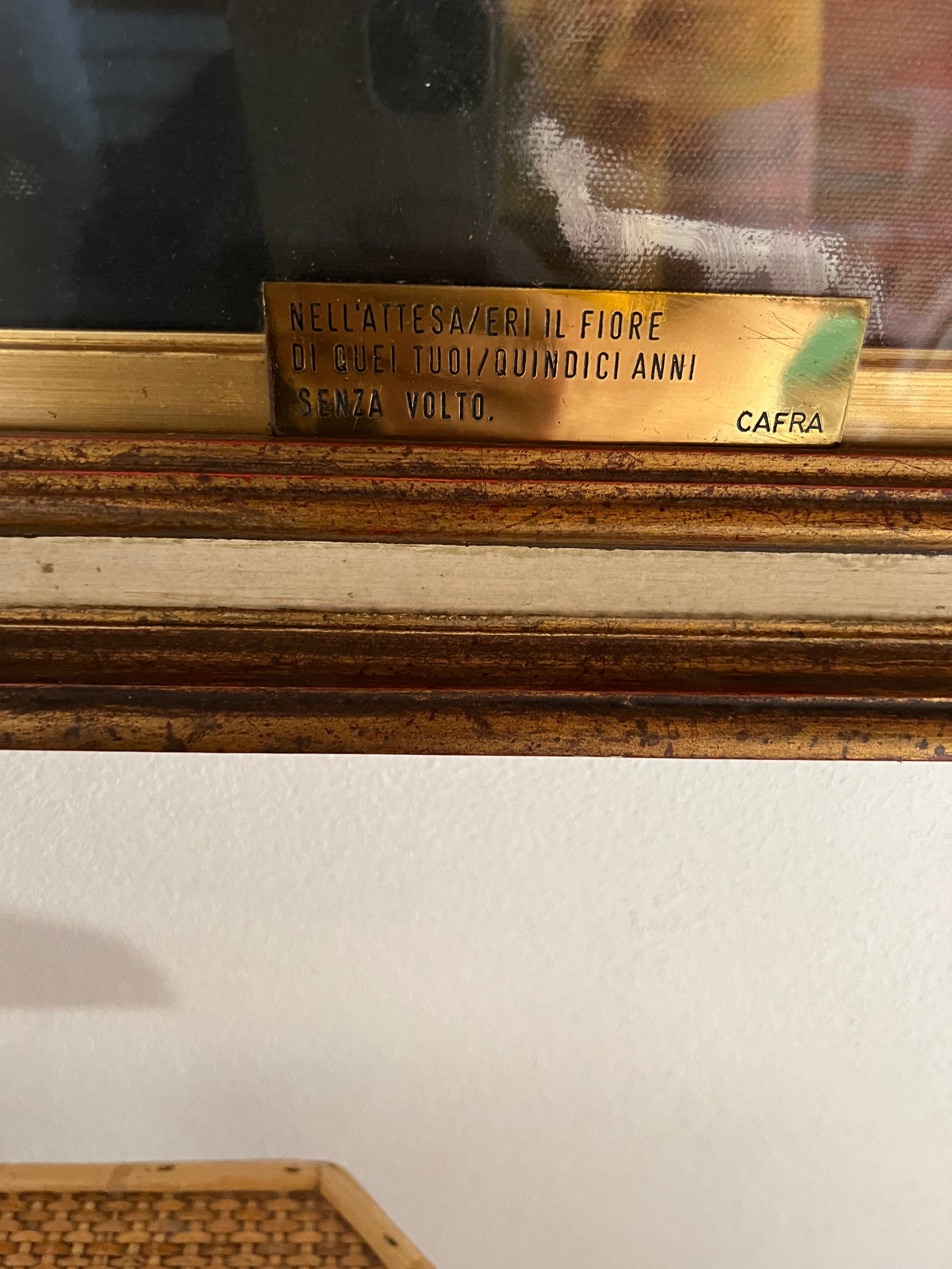 Italian Figurative Painting of Woman Reading, Signed E. Rosati, 1970s