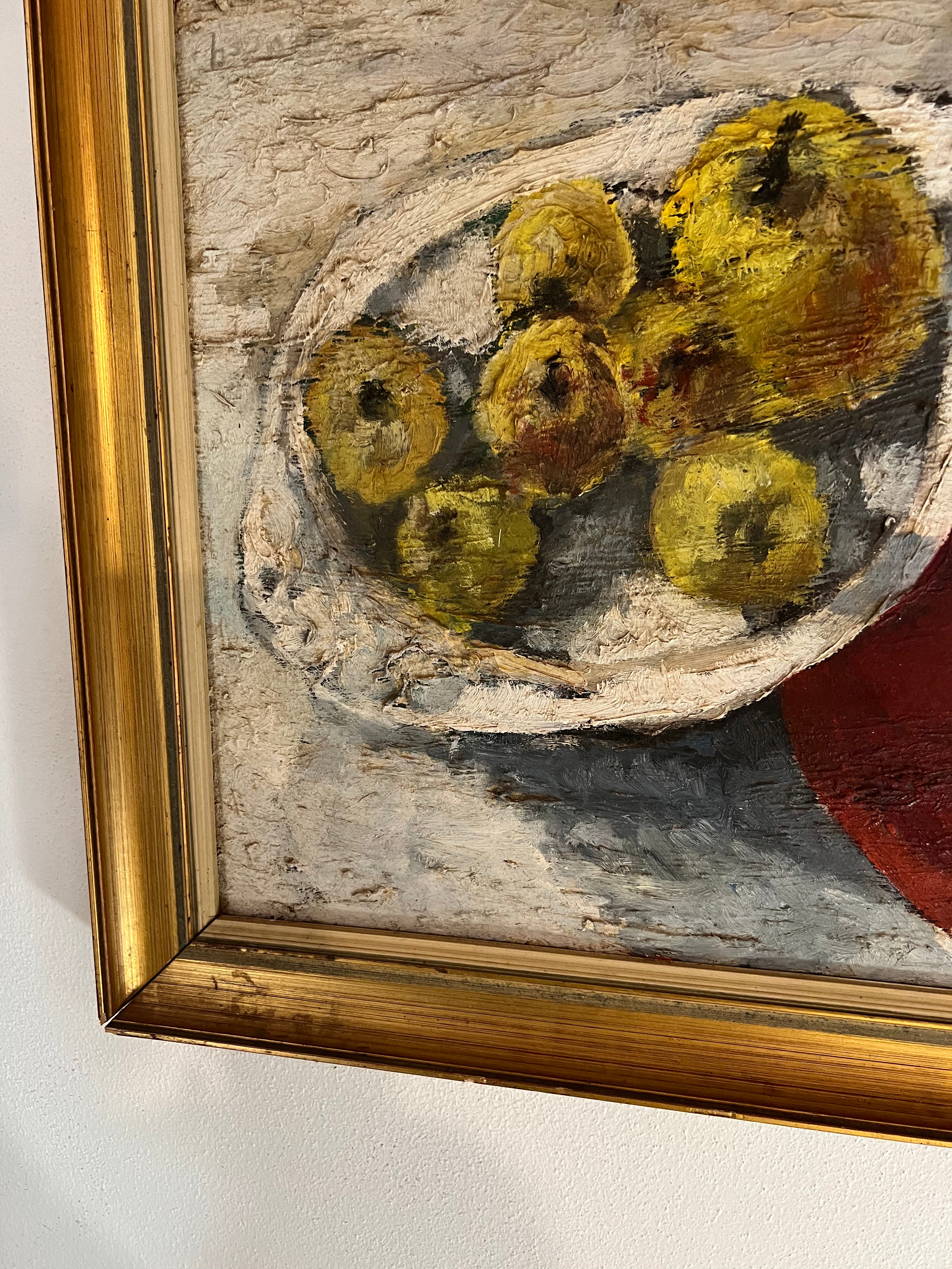 Vintage oil painting of lemons