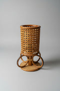 Pair of Vintage Italian Bamboo Rattan Table Lamps