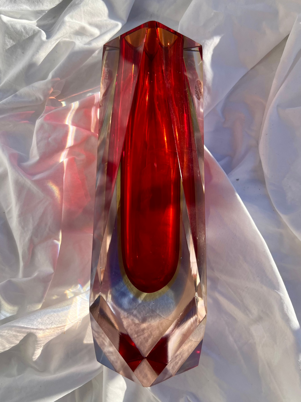 1960s Ruby Sommerso Vase attributed to Seguso Vetri d’Arte