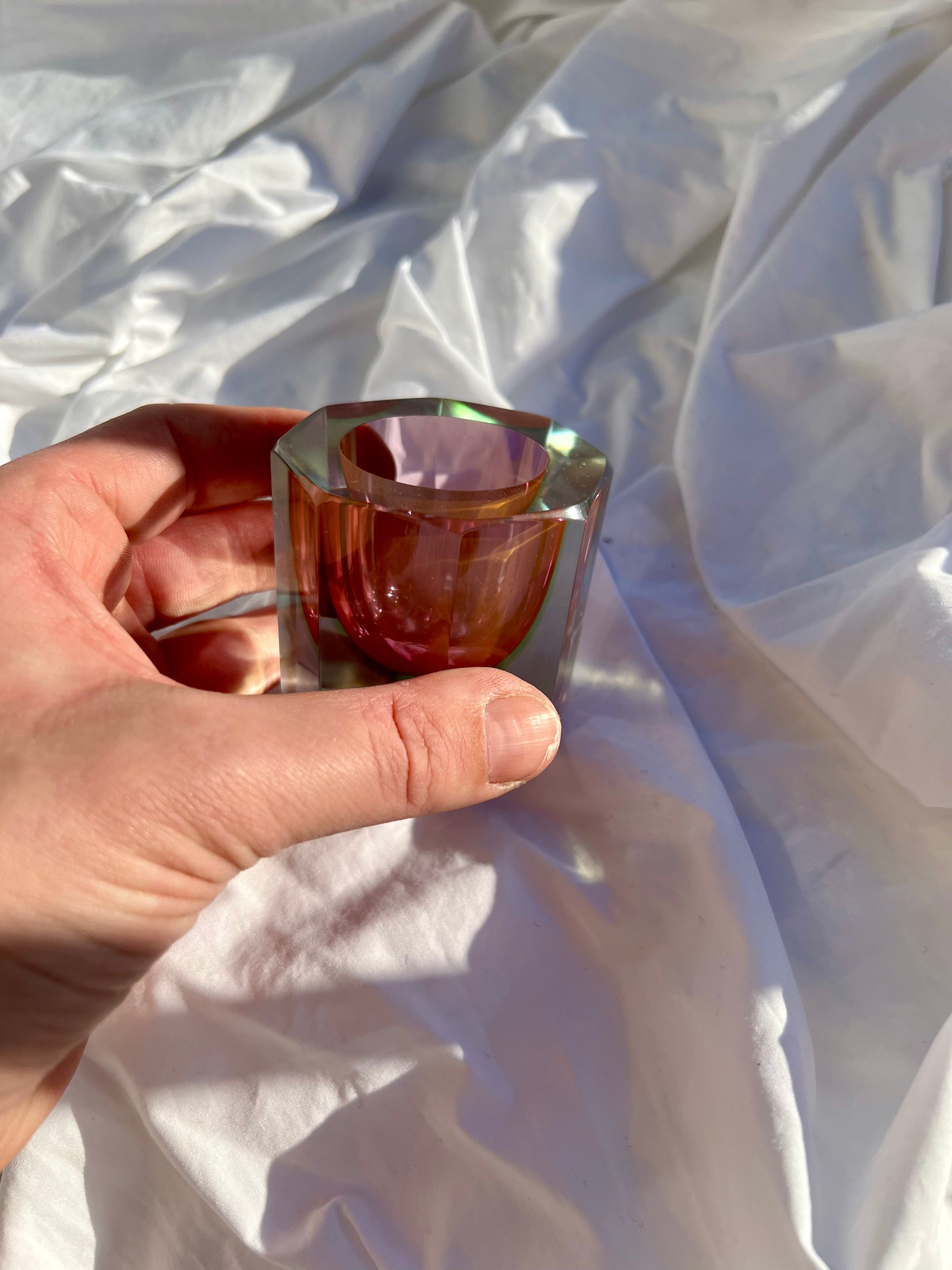 Octagonal Sommerso Murano bowl