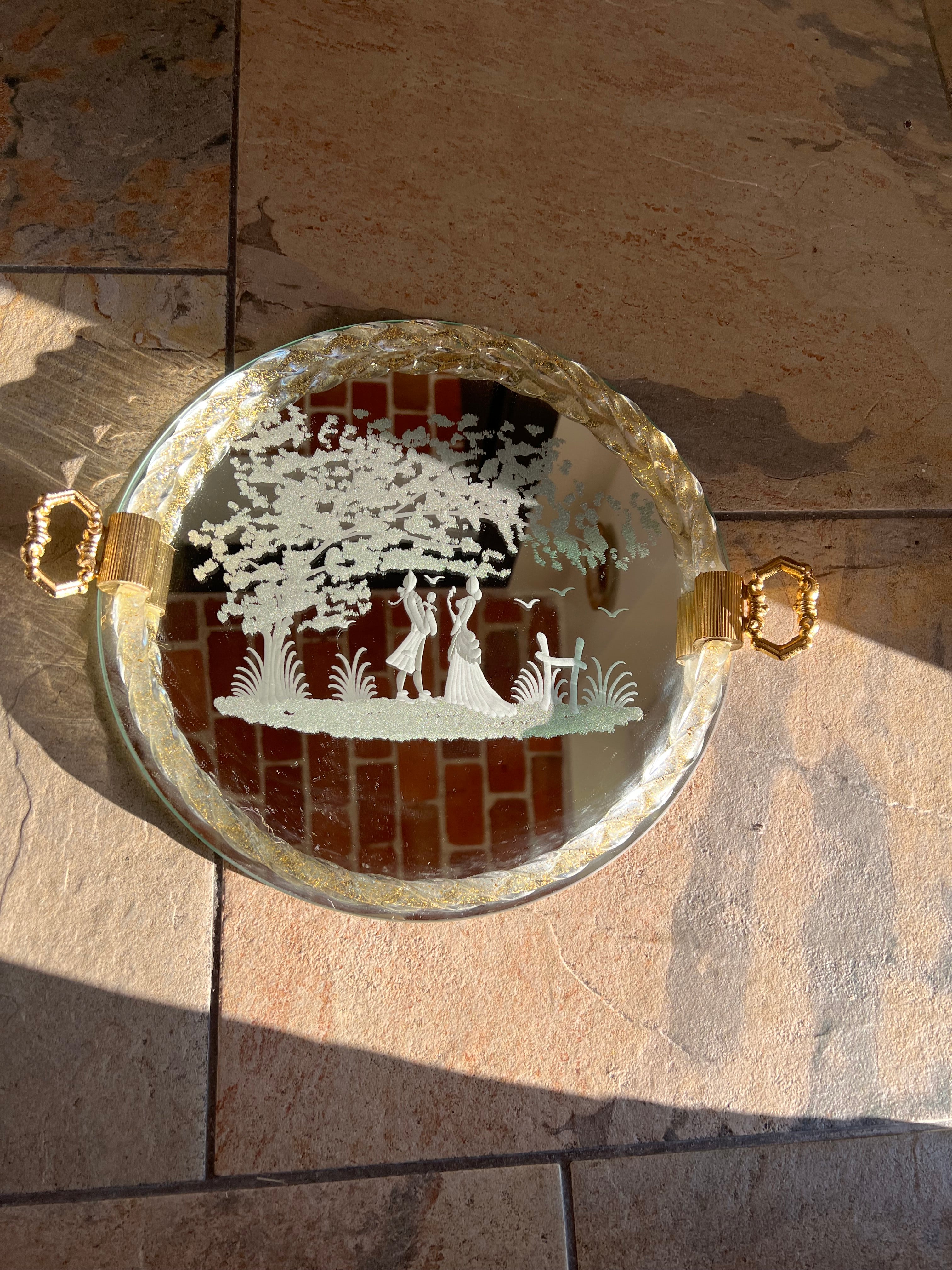Vintage glass Venetian Murano Tray