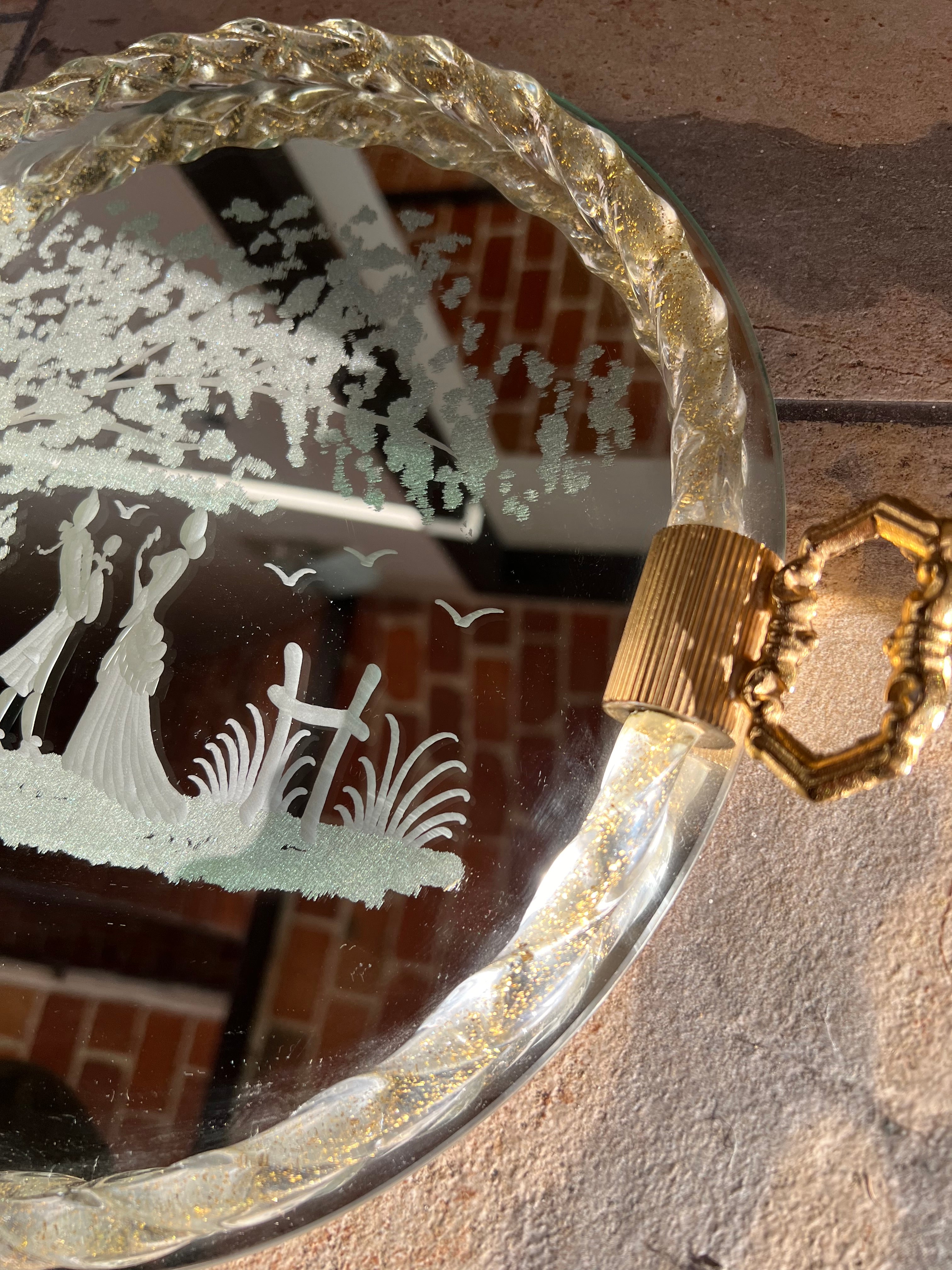 Vintage glass Venetian Murano Tray