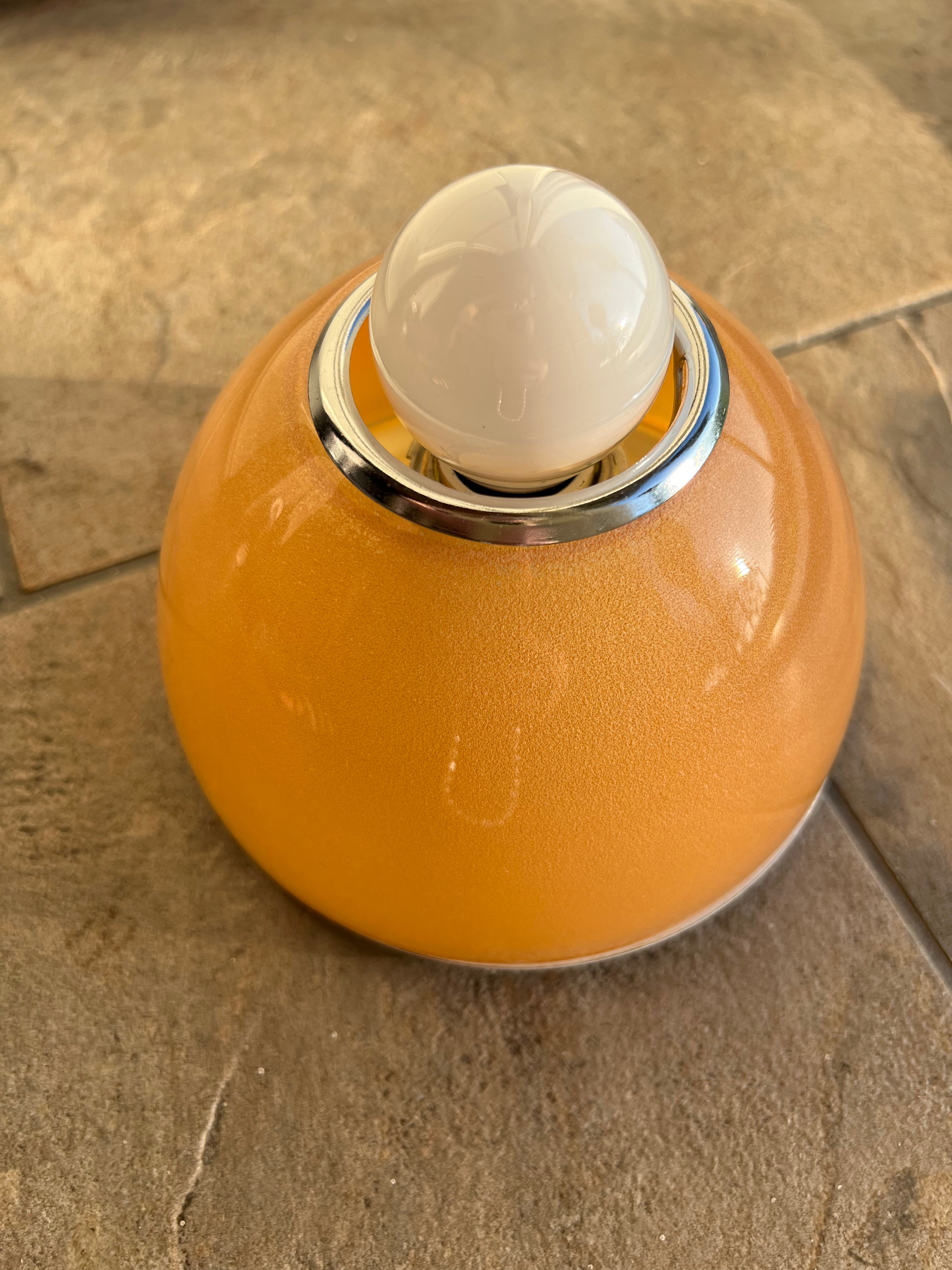 Artemide Tilos Lamp by Ernesto Gismondi, 1980s Orange Glass