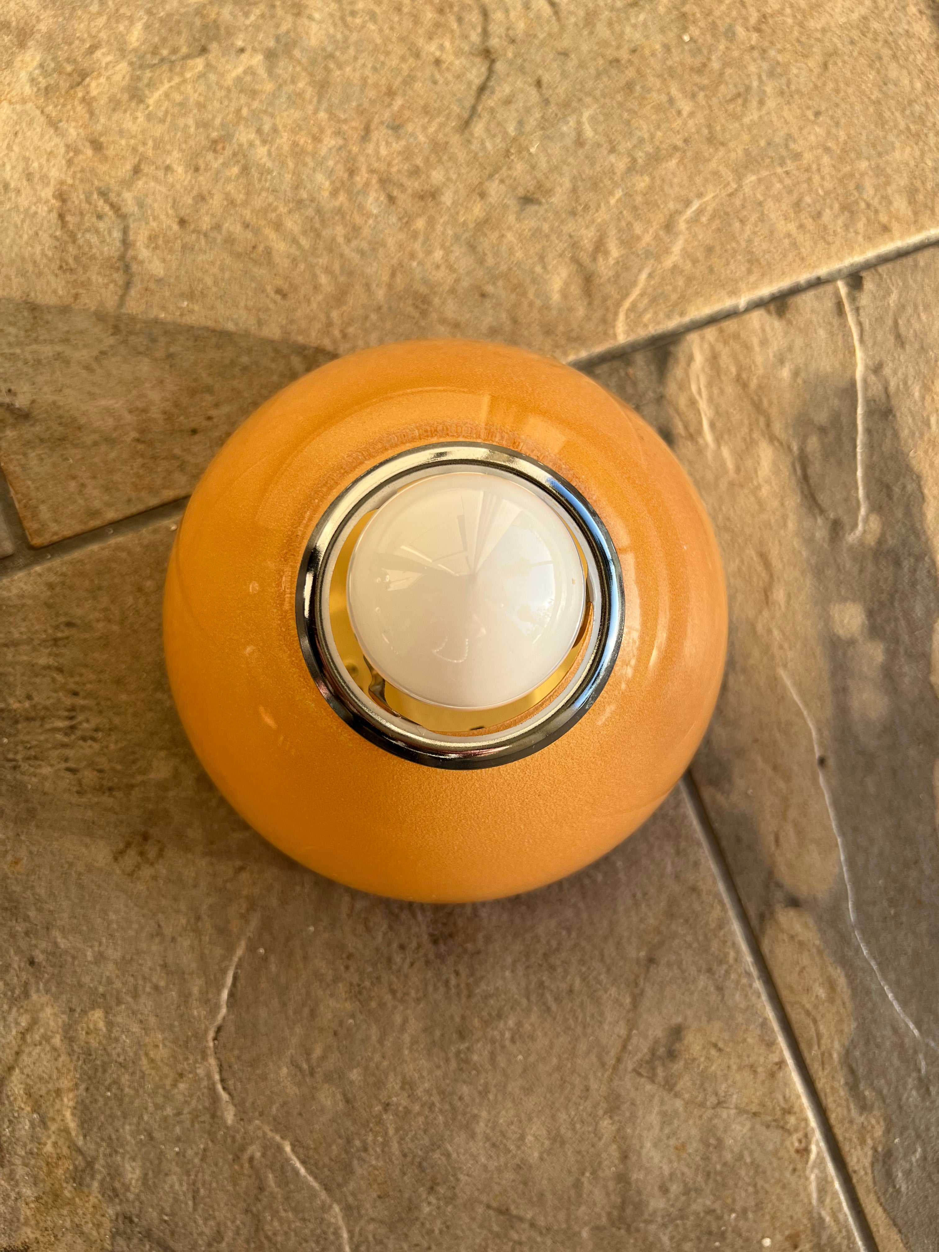 Artemide Tilos Lamp by Ernesto Gismondi, 1980s Orange Glass