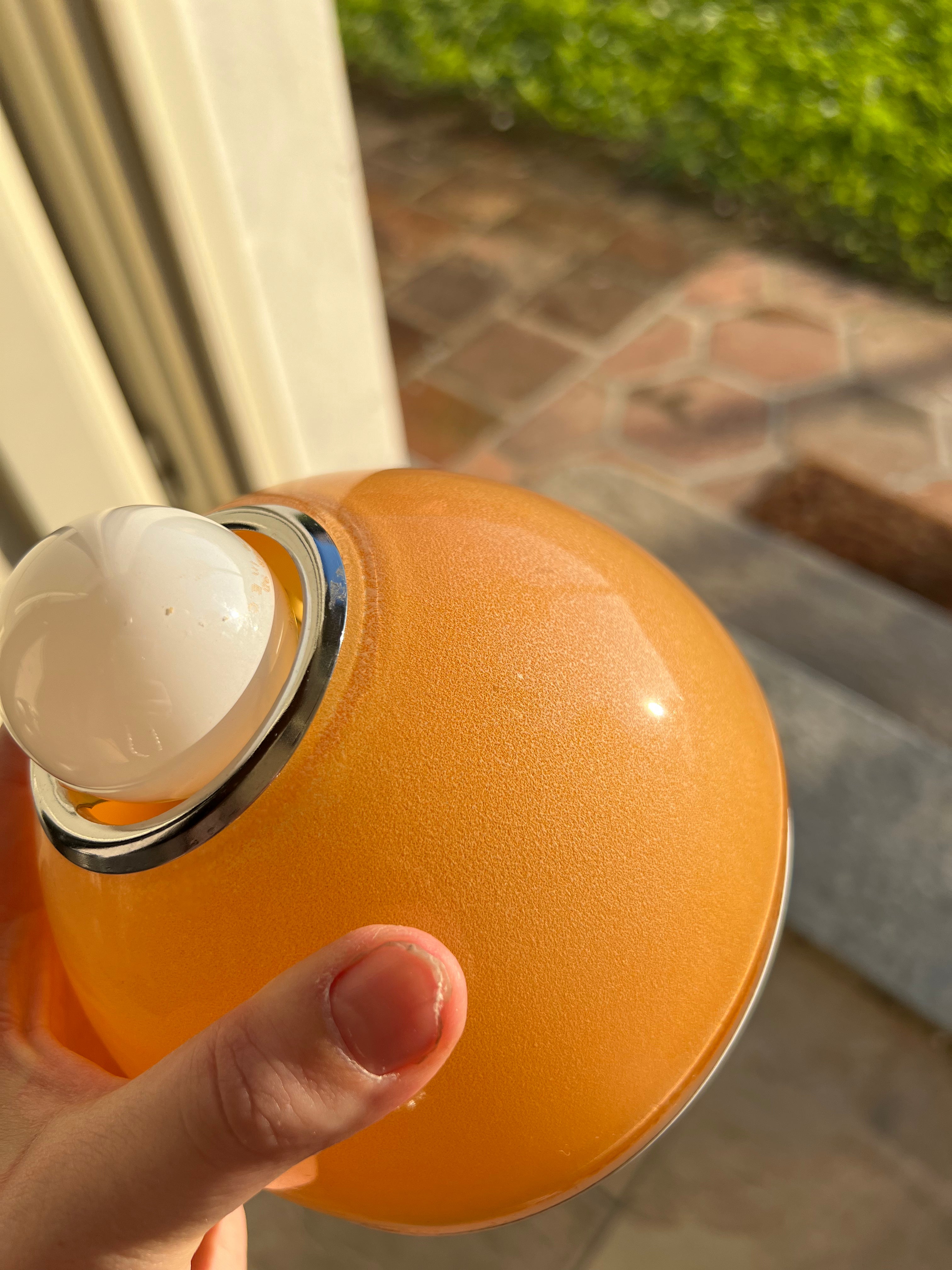 Artemide Tilos Lamp by Ernesto Gismondi, 1980s Orange Glass