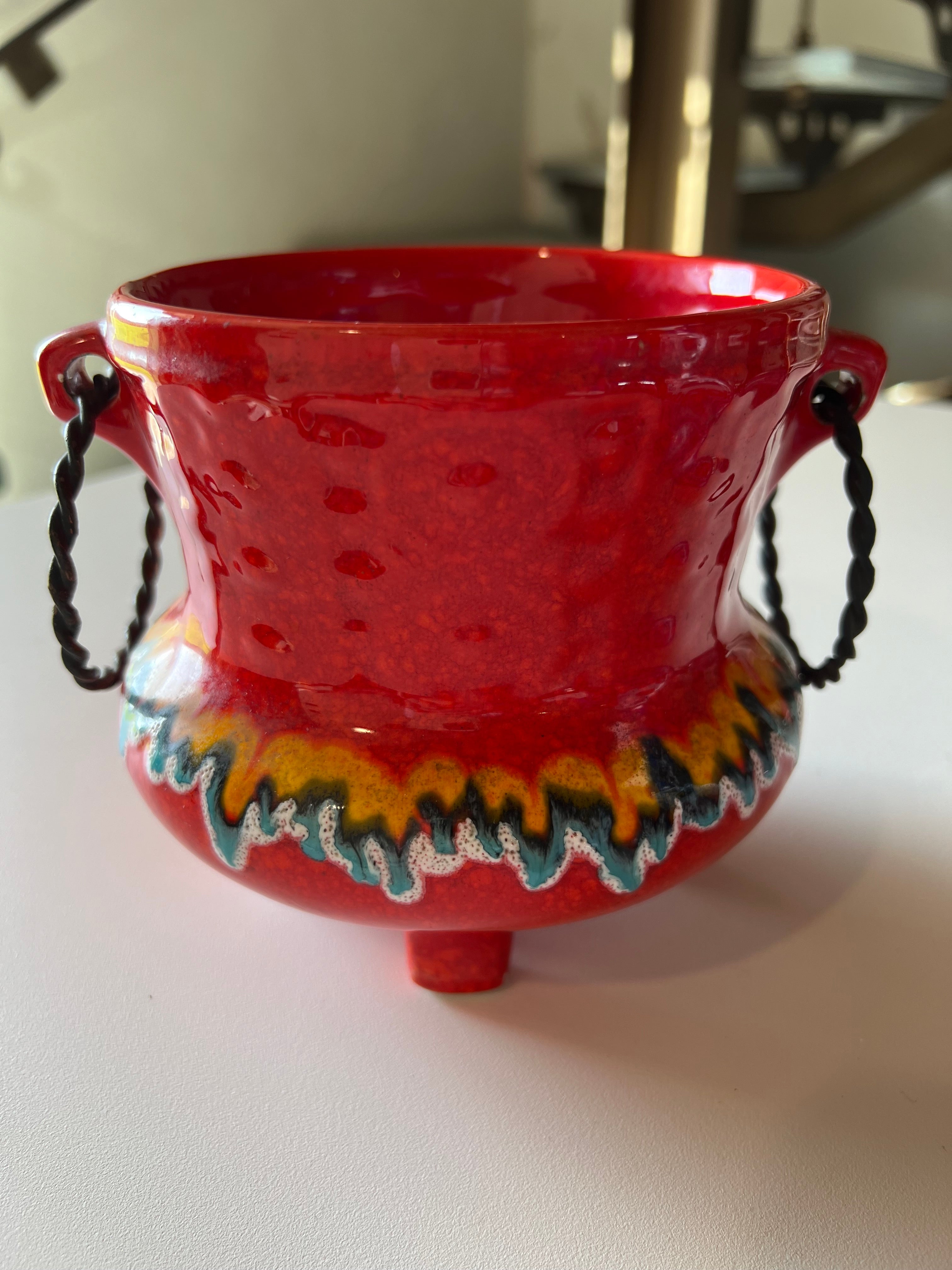 Red Bertoncello pot, 1970s