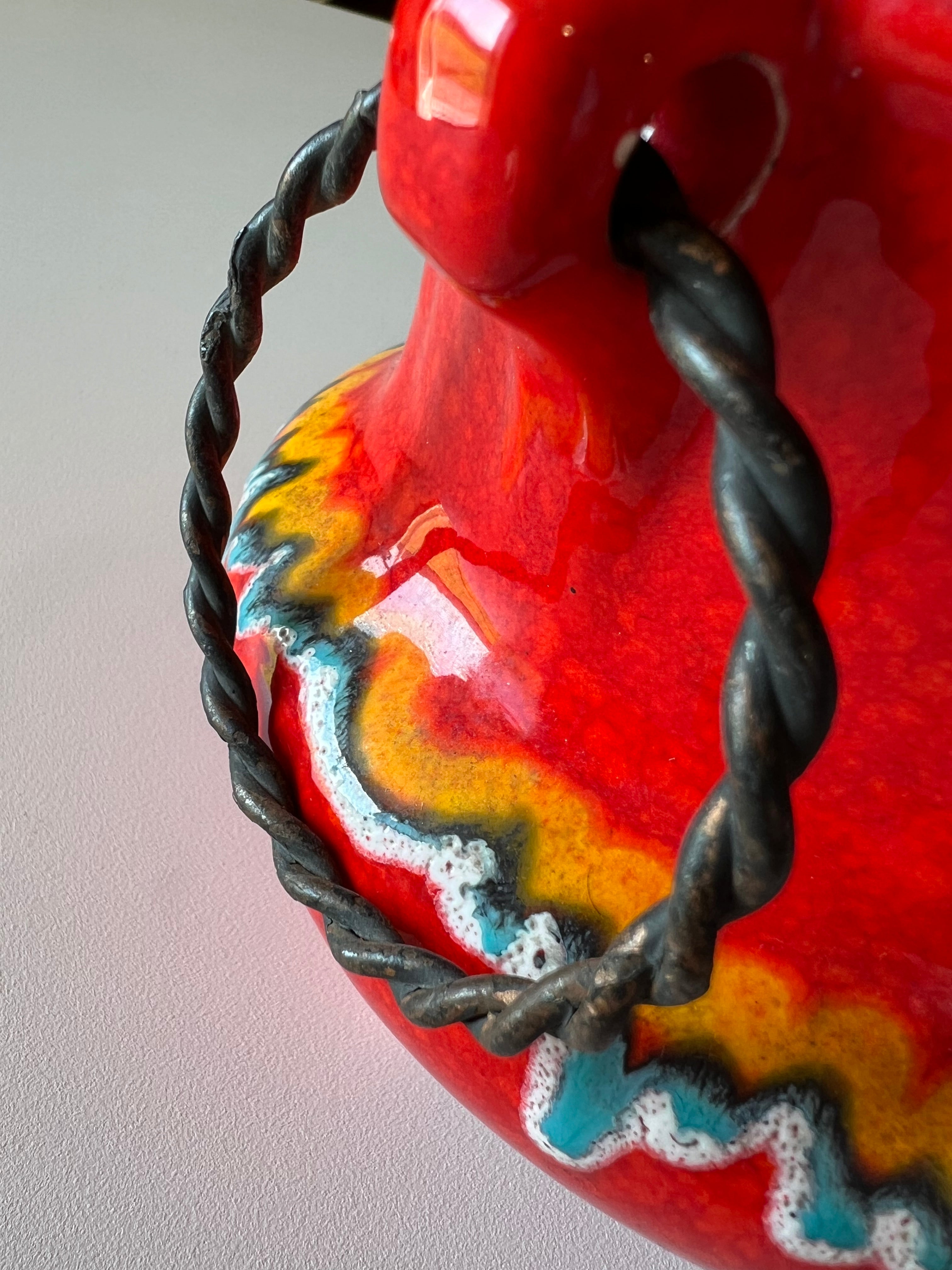 Red Bertoncello pot, 1970s