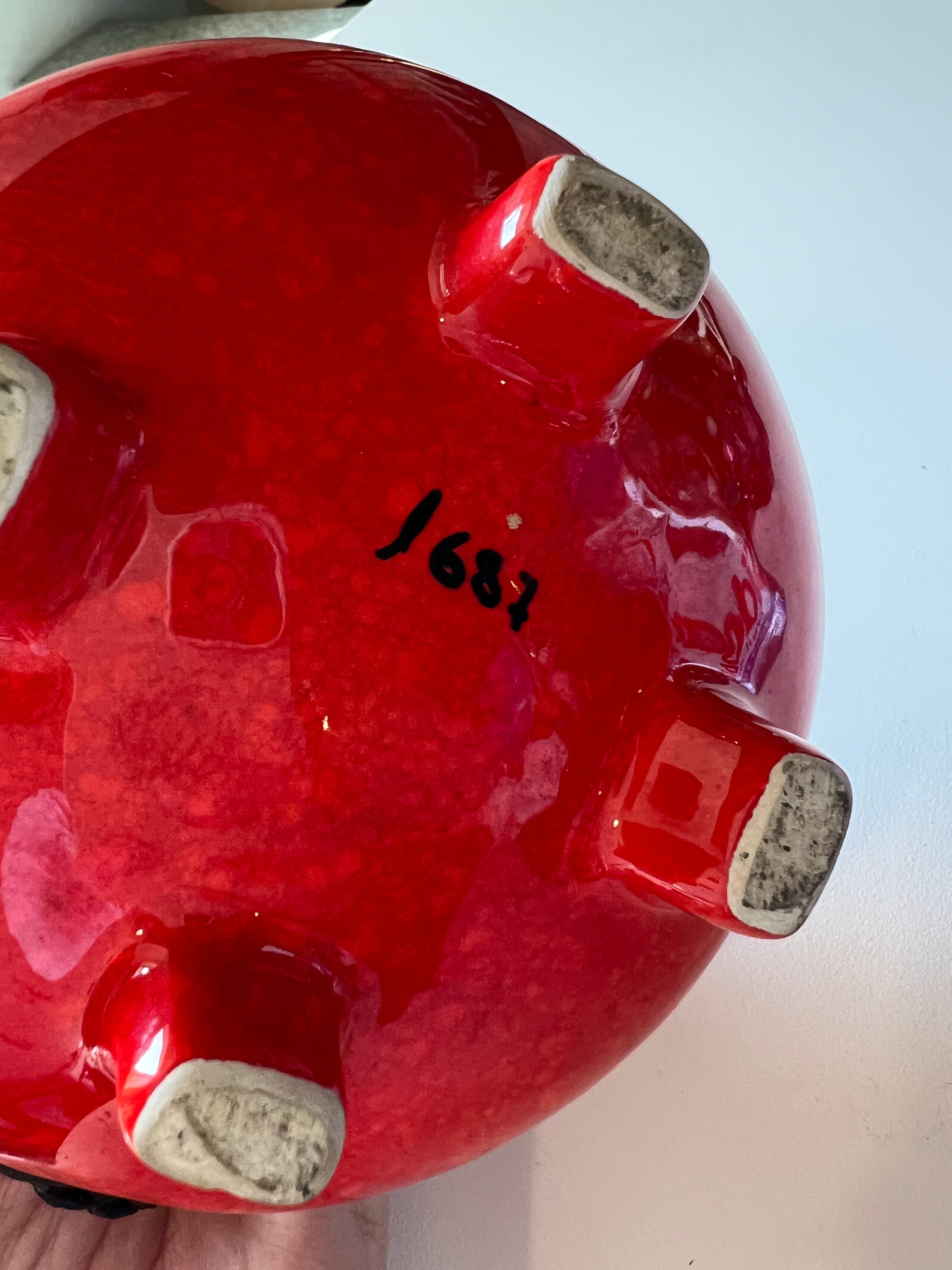 Red Bertoncello pot, 1970s