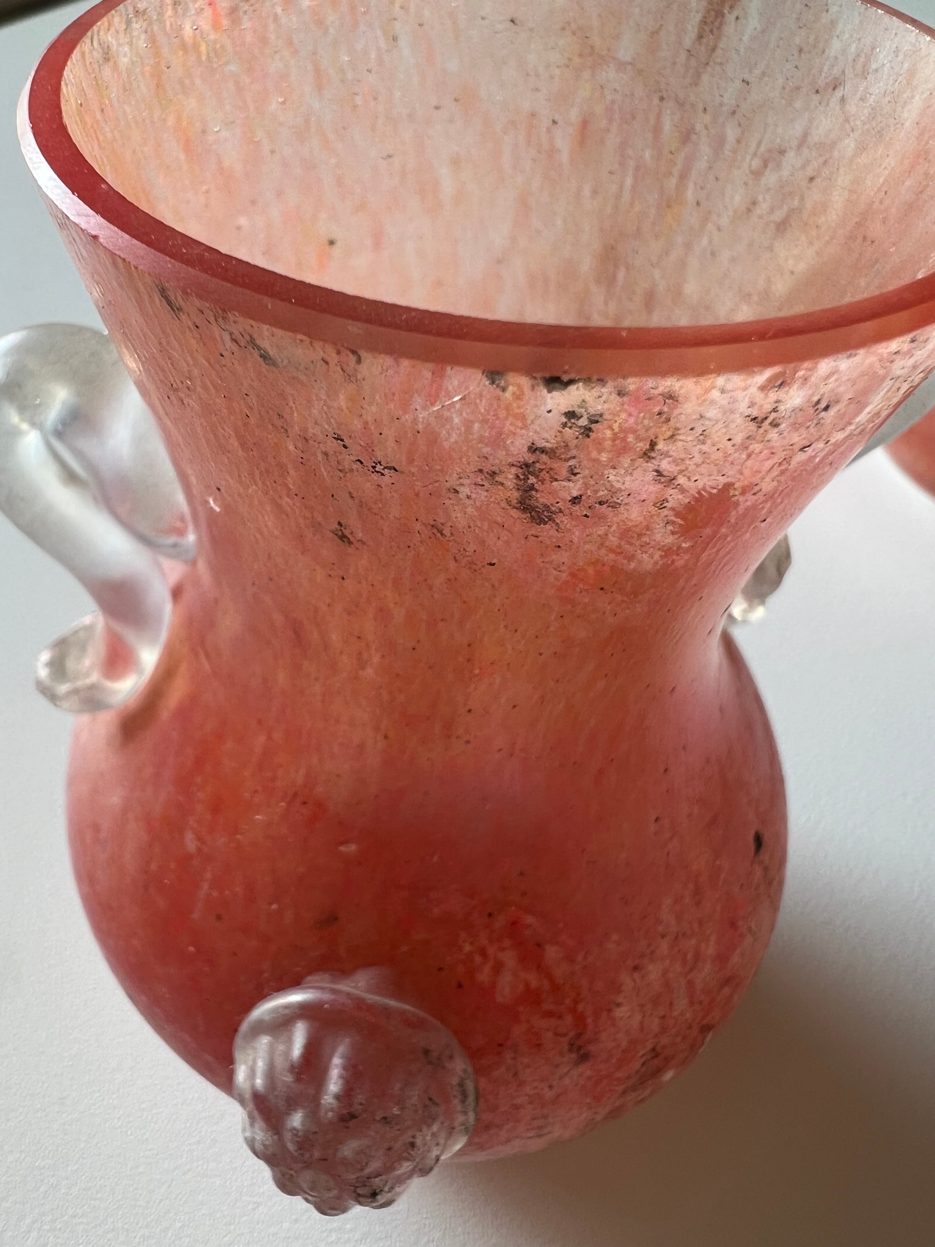 Pair of baby Murano Scavo vases, attributed to Seguso, 1970s.