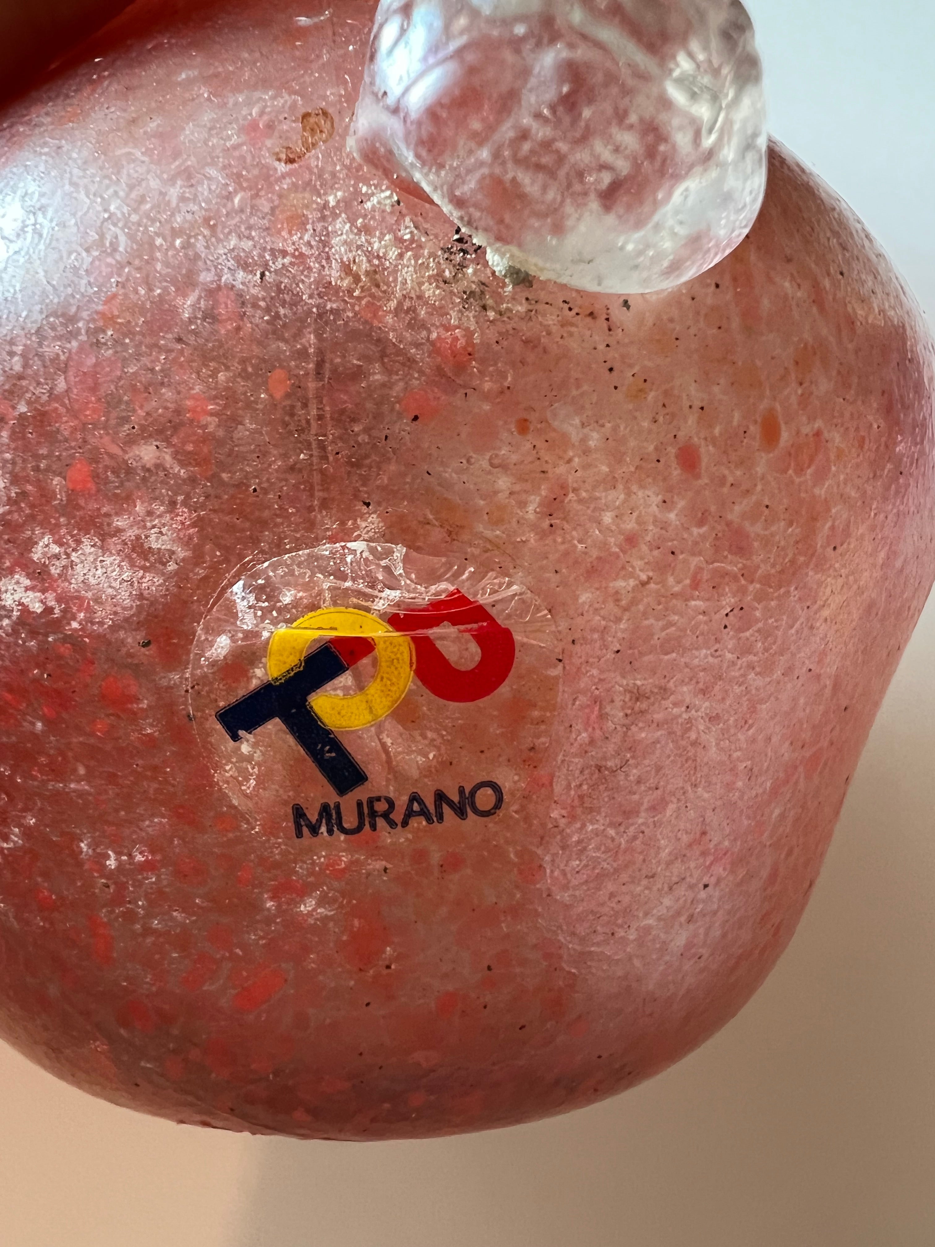 Pair of baby Murano Scavo vases, attributed to Seguso, 1970s.