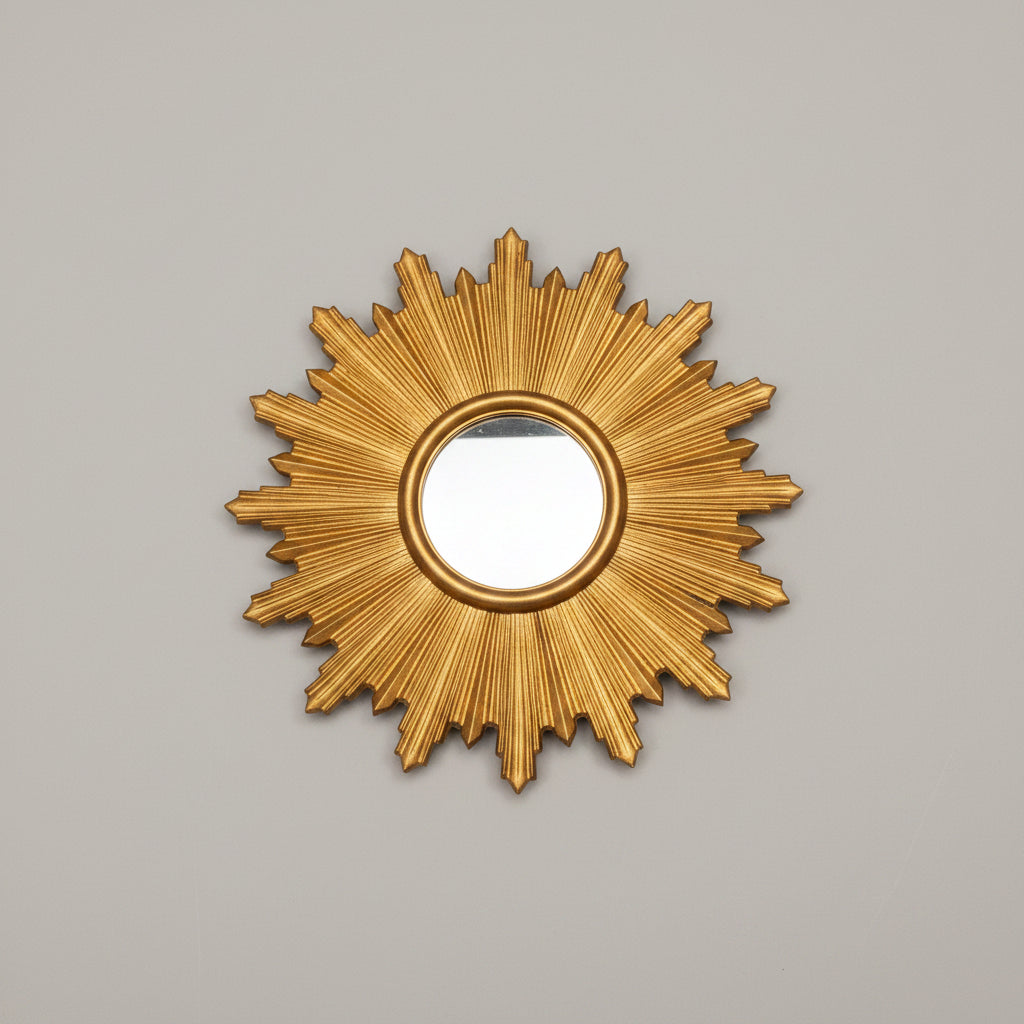 1960s Italian Giltwood-Style Sunburst Mirror