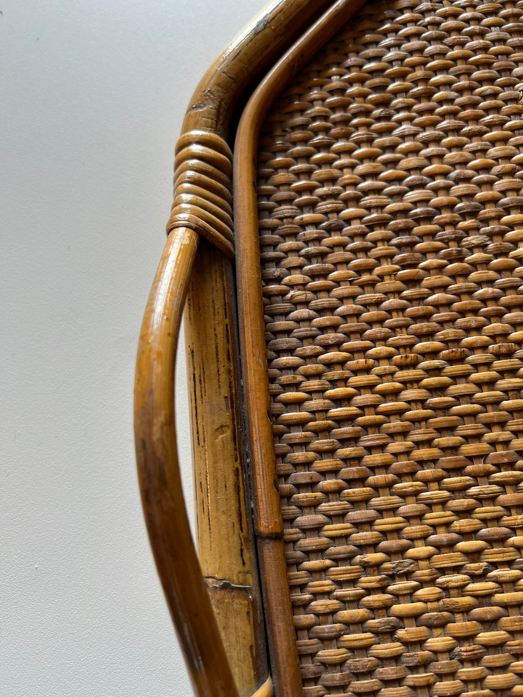Italian Tray in Bamboo, Rattan and Wicker, 1970s