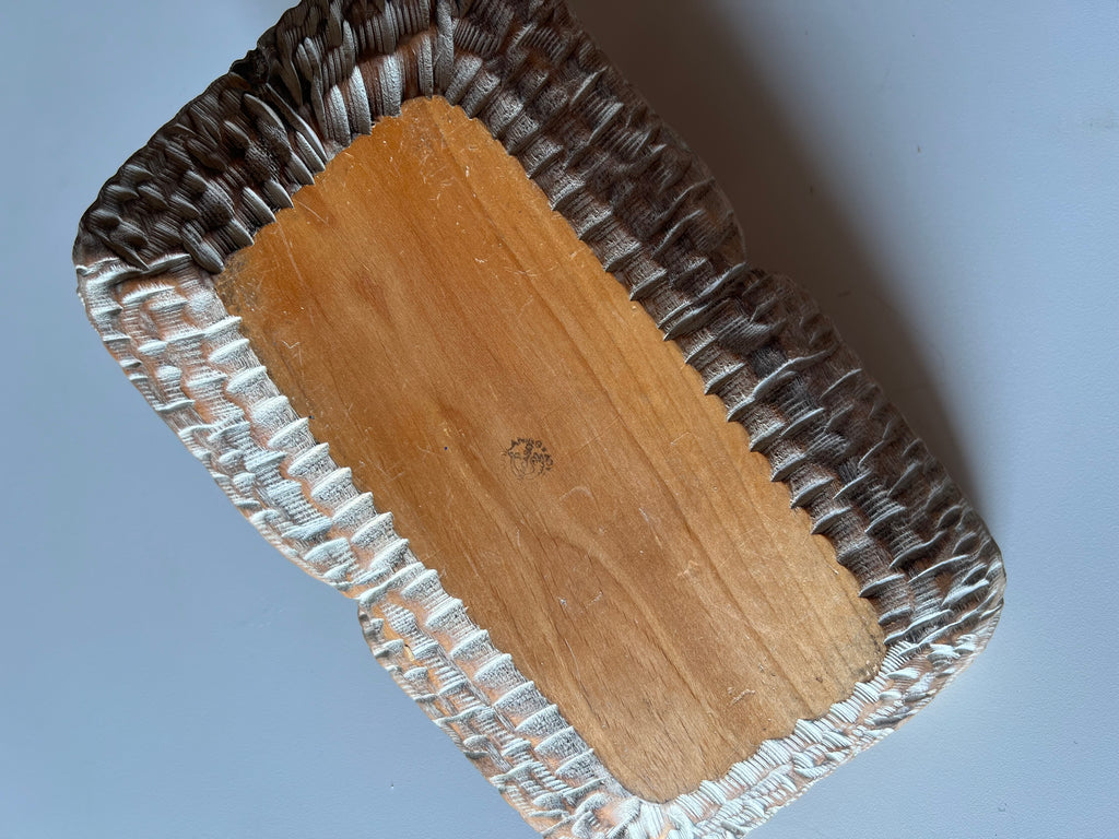 Vintage wooden tray, Macabo, 1960s.