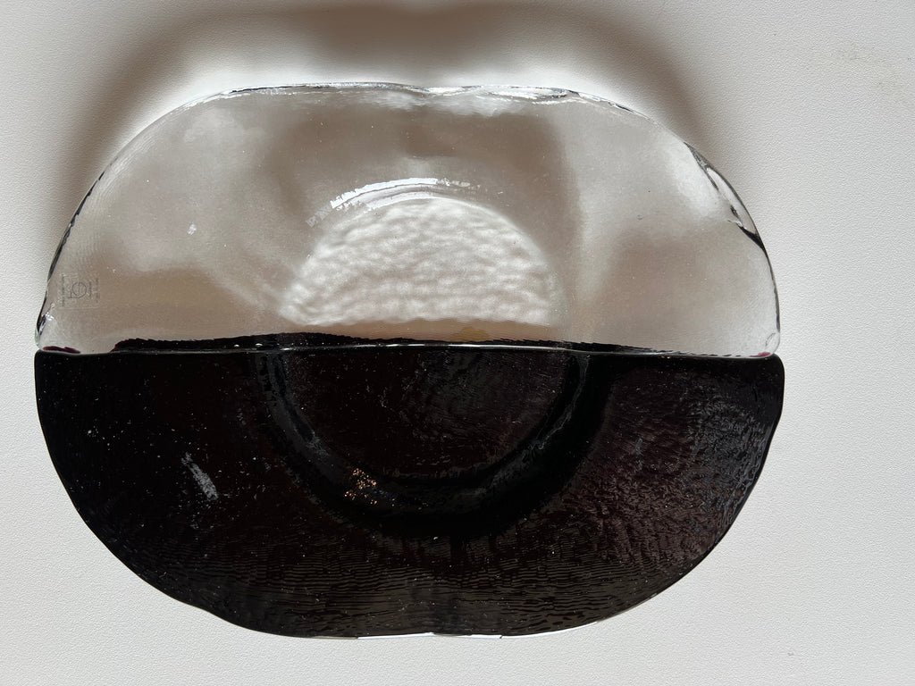 Black and clear Murano glass centrepiece/serving plate
