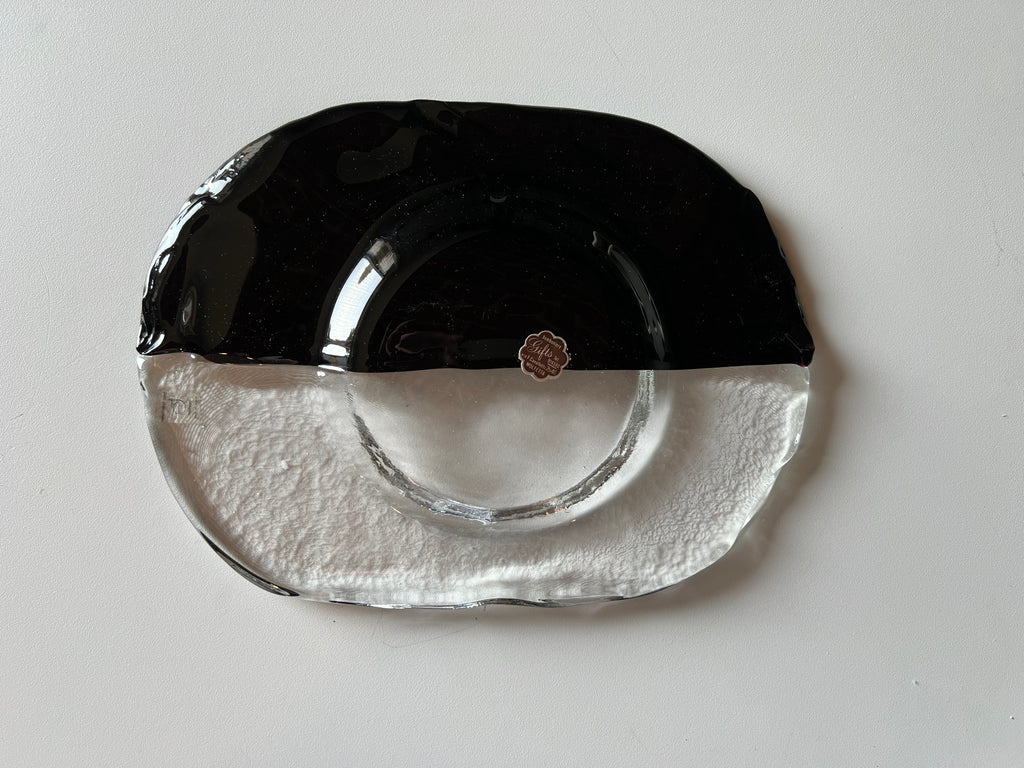 Black and clear Murano glass centrepiece/serving plate