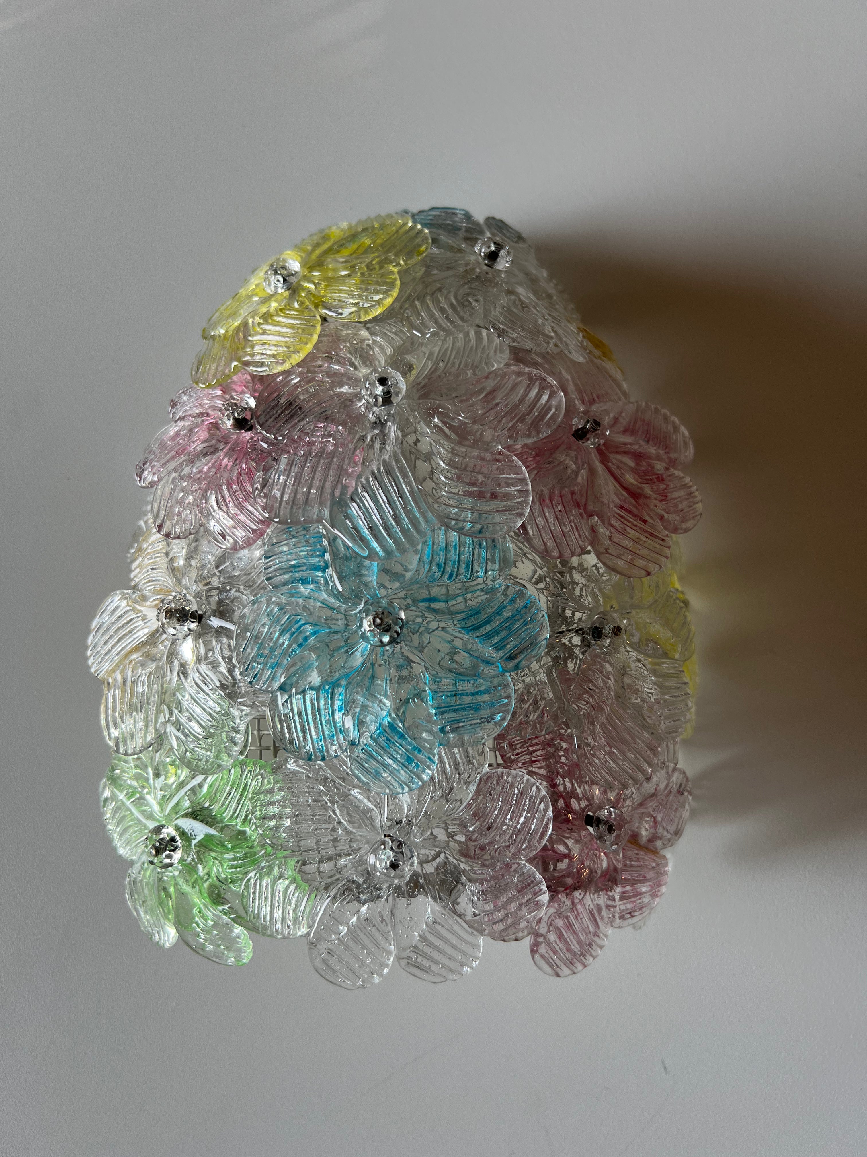 Barovier & Toso Murano Flower Wall Sconces , 1950s