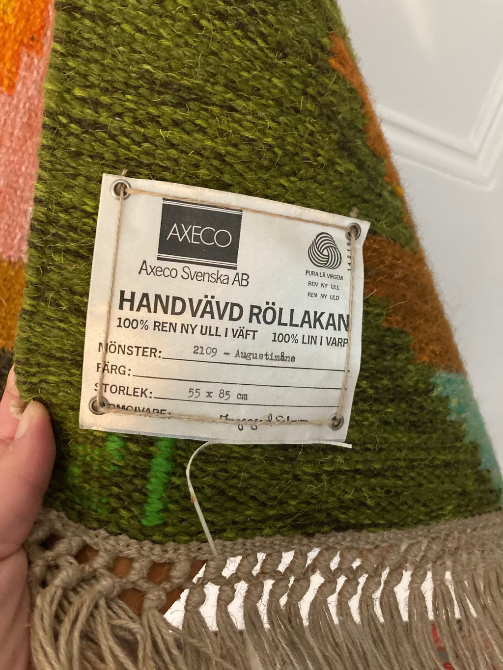 "Augustimåne" Handwoven Wall Tapestry by Ingegerd Silow for Axeco Svenska AB, Sweden, 1970s