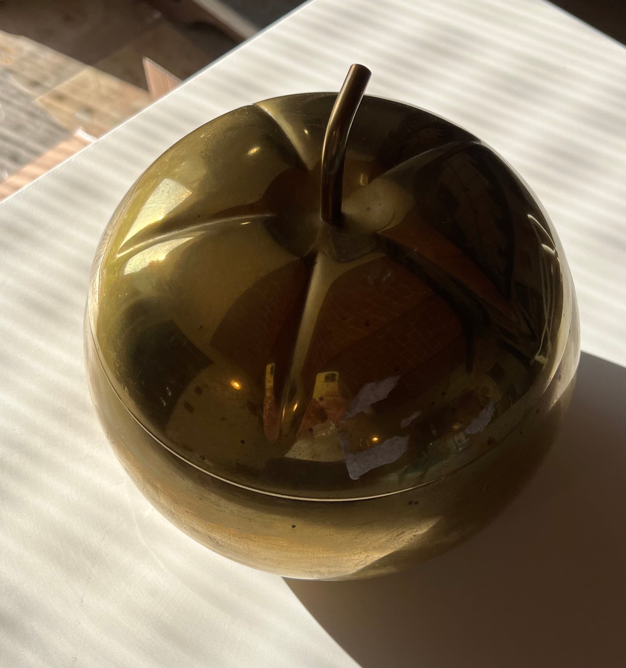 Mid-century Italian brass pumpkin ice bucket