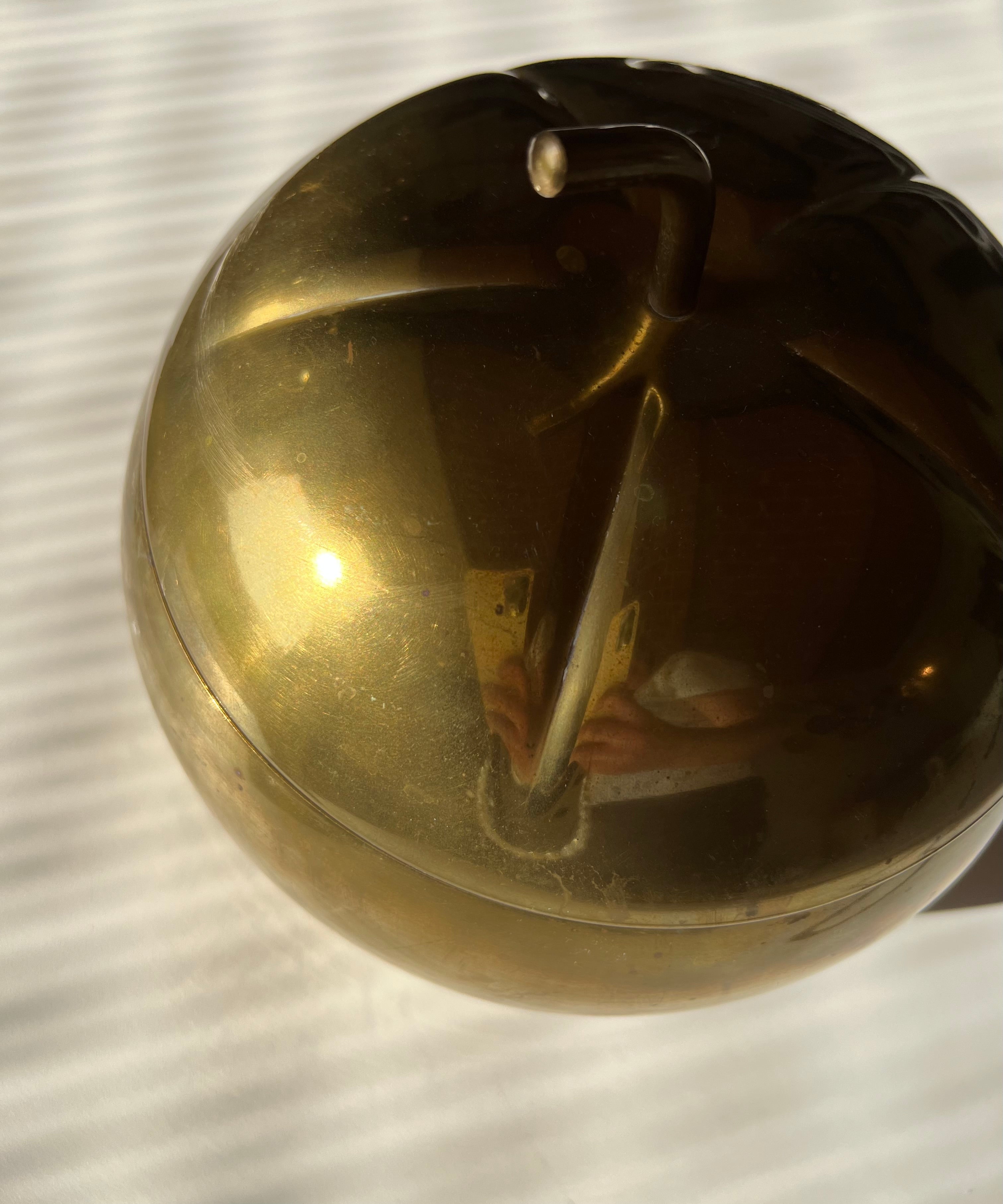 Mid-century Italian brass pumpkin ice bucket