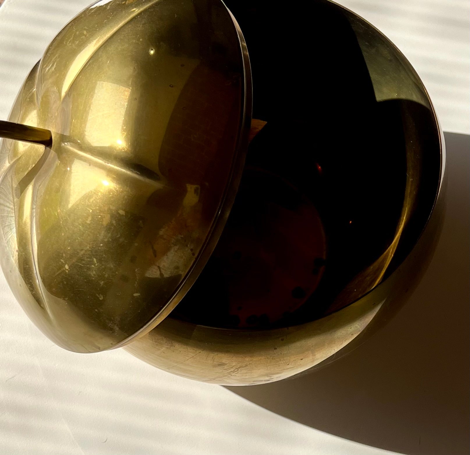 Mid-century Italian brass pumpkin ice bucket