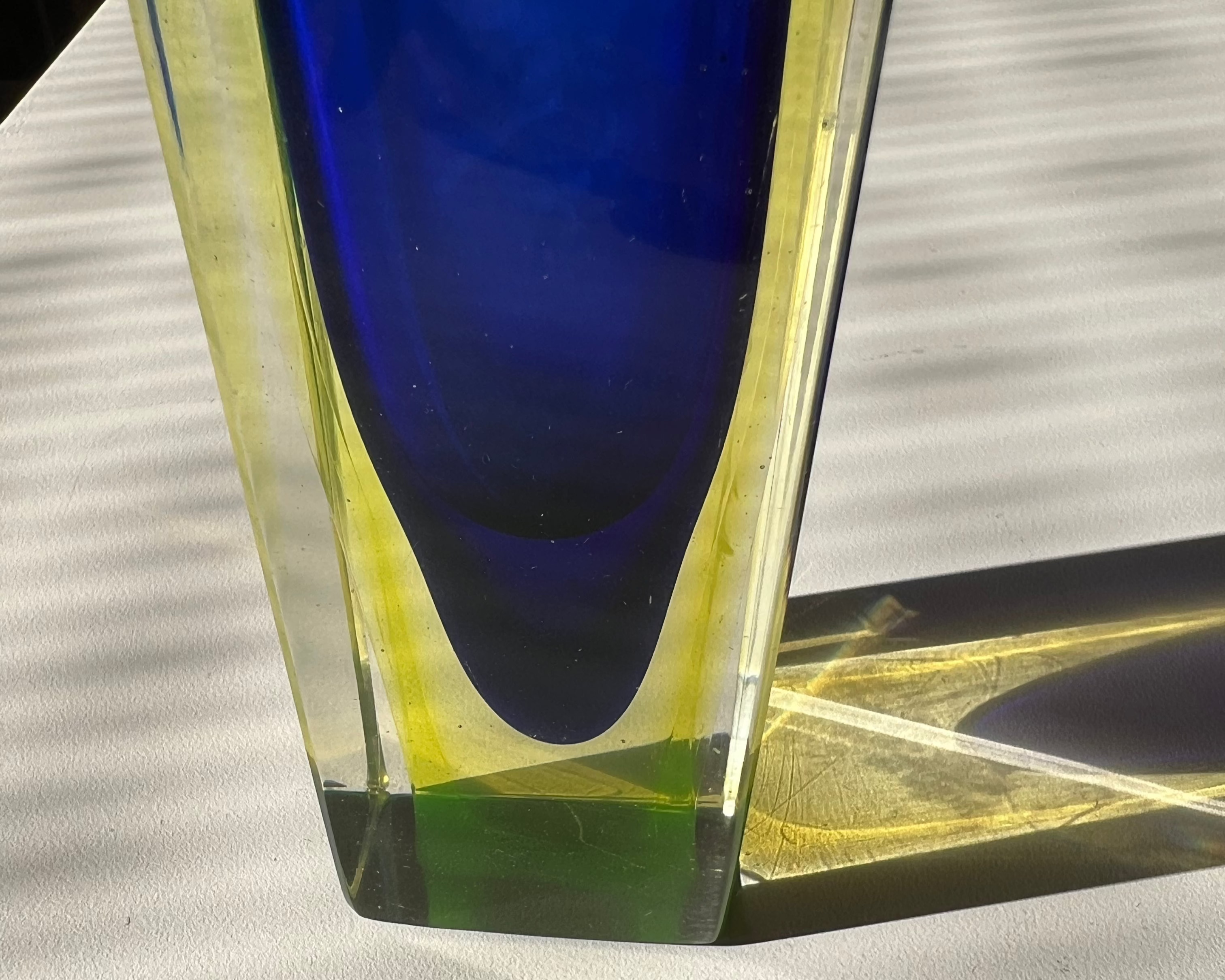 Blue Murano sommerso vase