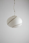Venini Murano Glass Globe Pendant with Gold Ribbon Swirl, c.1970s — Stamped