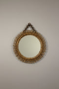 Vintage Italian Round Wall Mirror with Hanging Chain (circa 1960s)