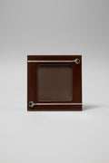 Gucci Picture Frame, Brown Lacquer with Silver-Plated Horsebit, Italy, c.1970s