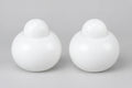 Pair of Space Age Mushroom Table Lamps, White Opaline Murano Glass, Italy, c.1970s