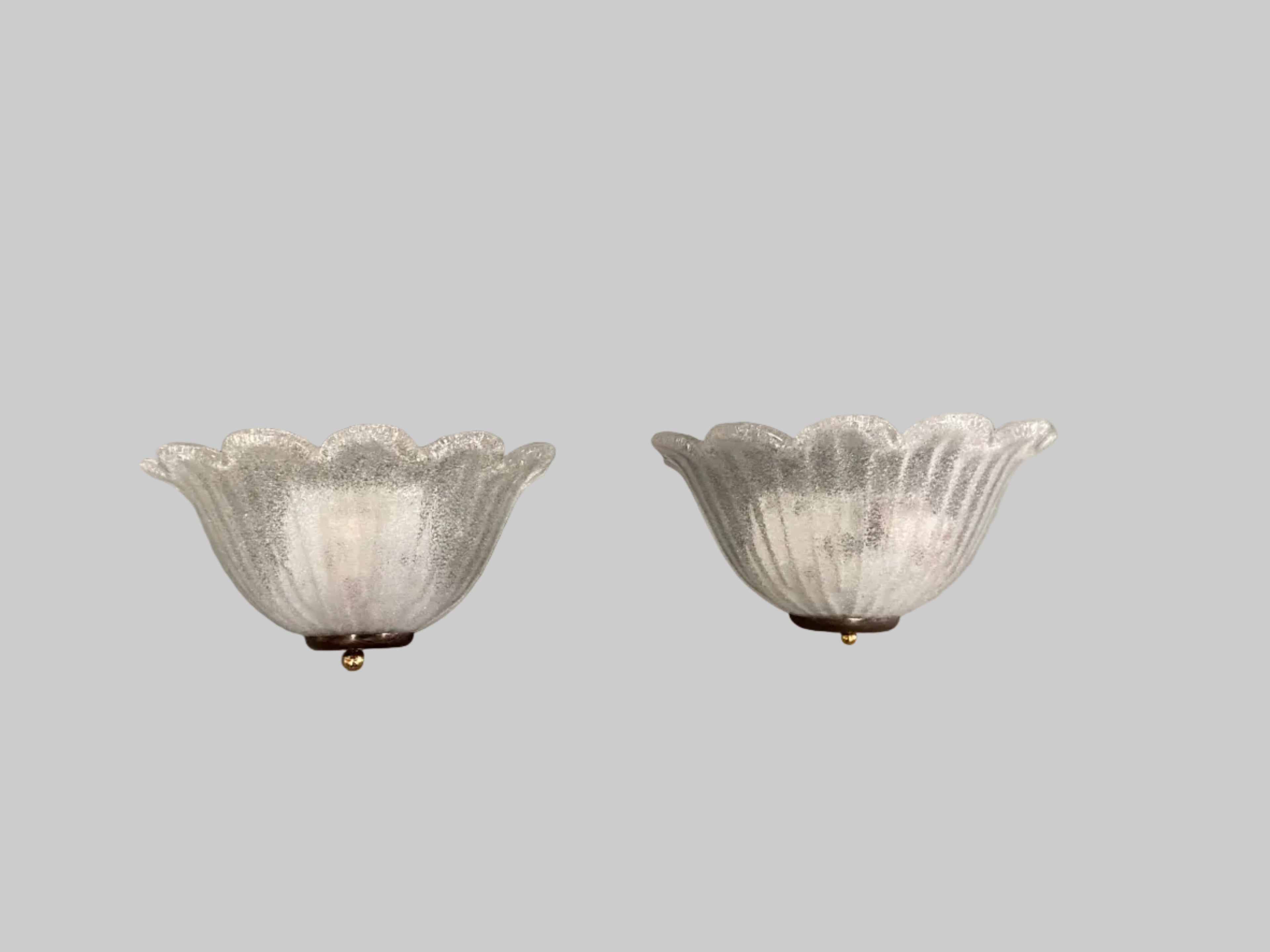 Murano Glass Wall Lights, Pair (c. 1970s–1980s)