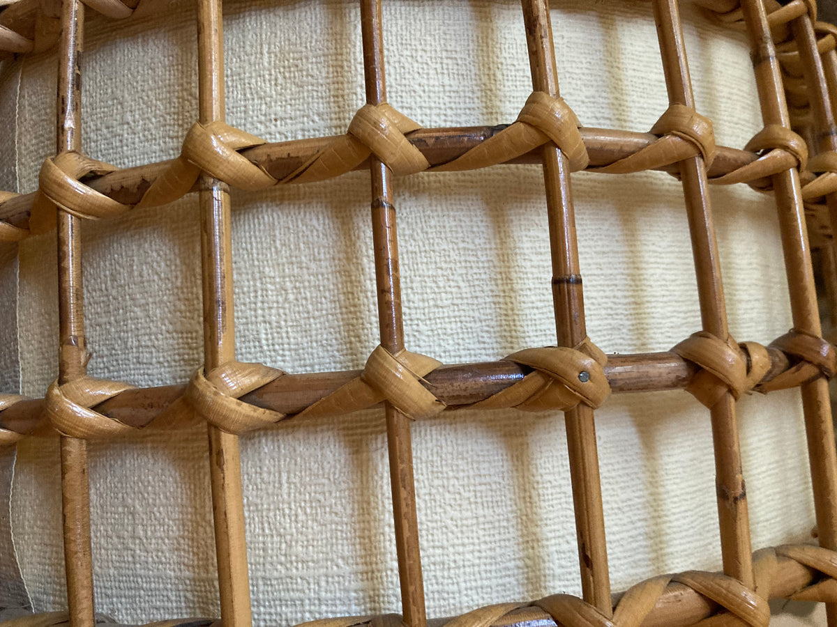 Vintage 1970s Italian Bamboo Pendant Light