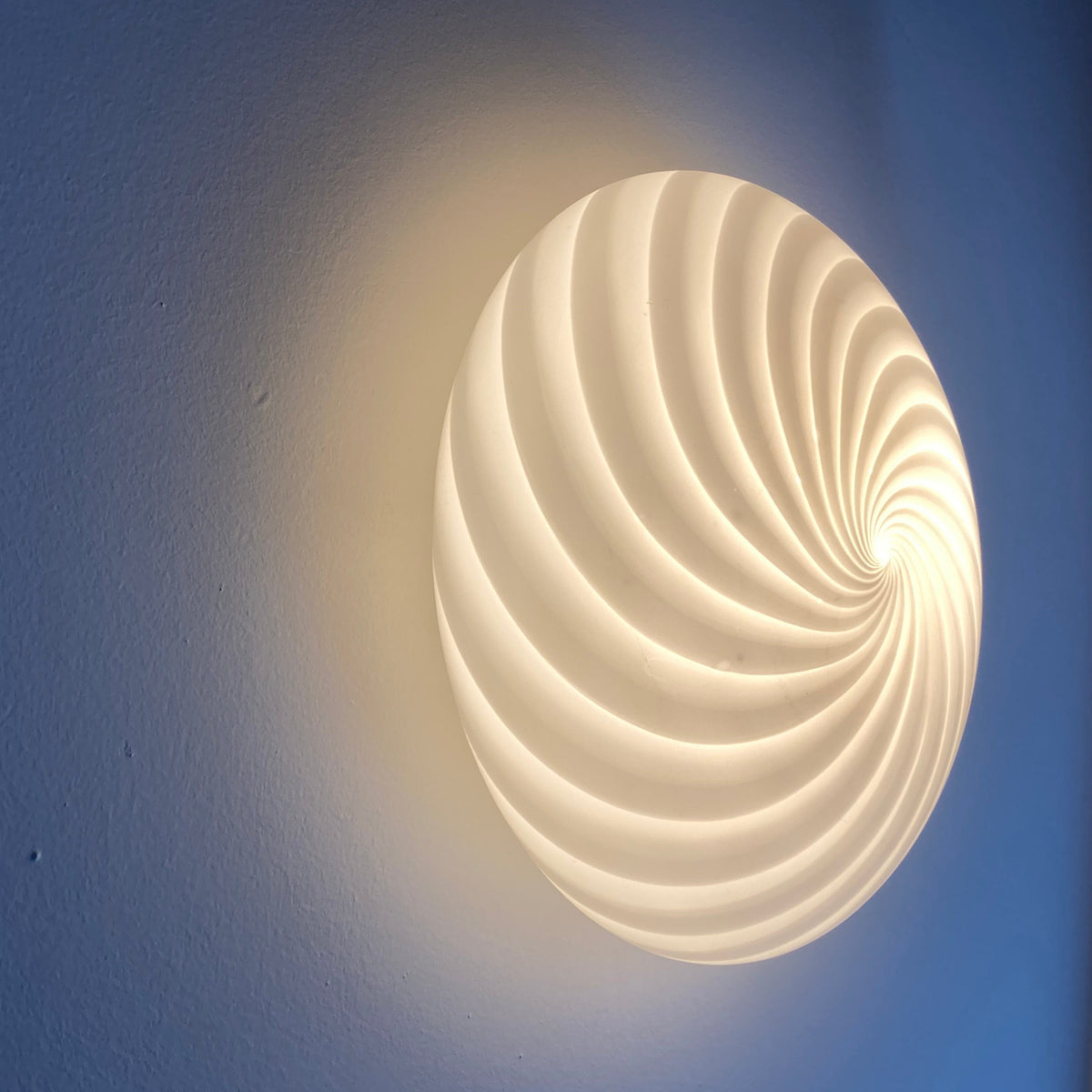 Vintage Murano white swirl ceiling/wall lamp