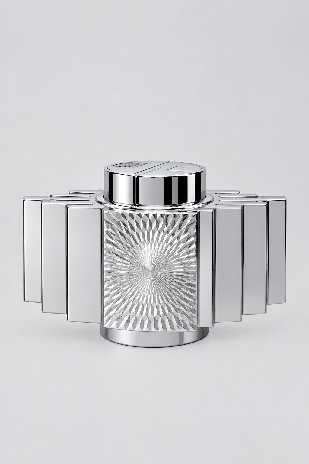Sarome 'Tabic'  Table Lighter, Finned Aluminium and Chrome, Japan, c.1970s