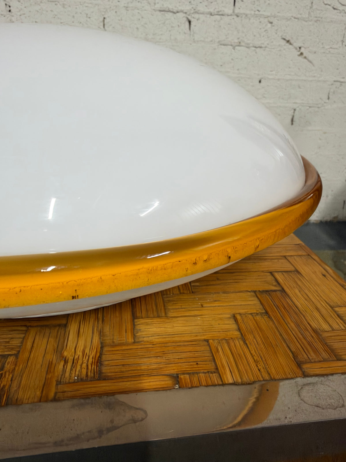 Murano Glass Flush Mount Ceiling Light, attributed to Leucos, Italy, c.1970s